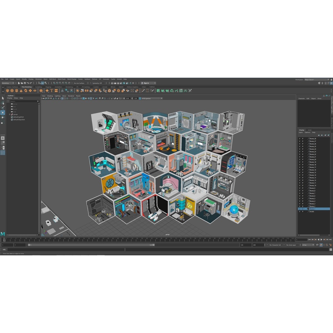 Sci-Fi Rooms 3D Model – Low Poly Interior Pack, FBX, PBR - View 50