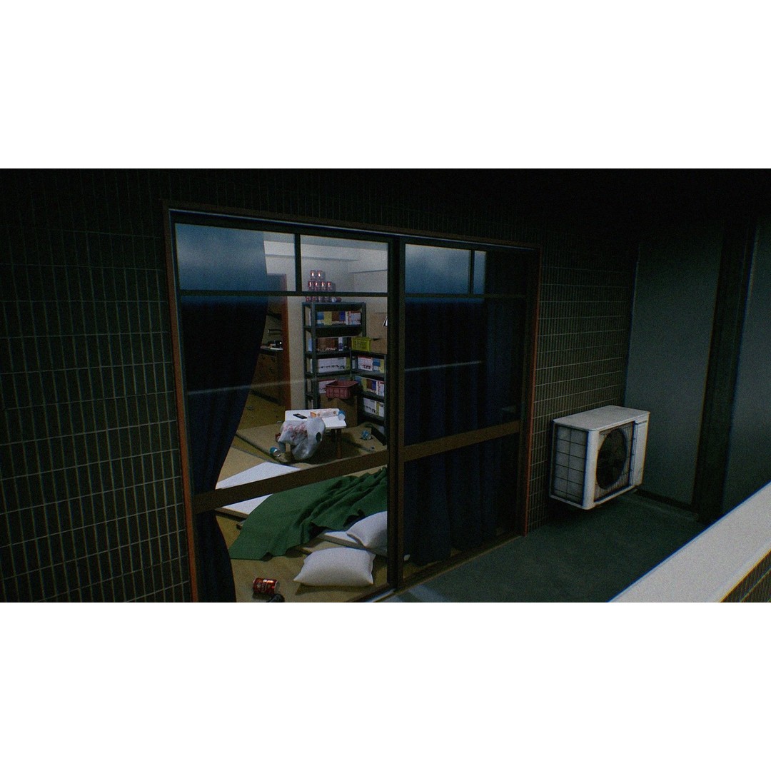 Japanese NEETs Apartment 3D Model – Low-Poly Interior with PBR Textures - View 13