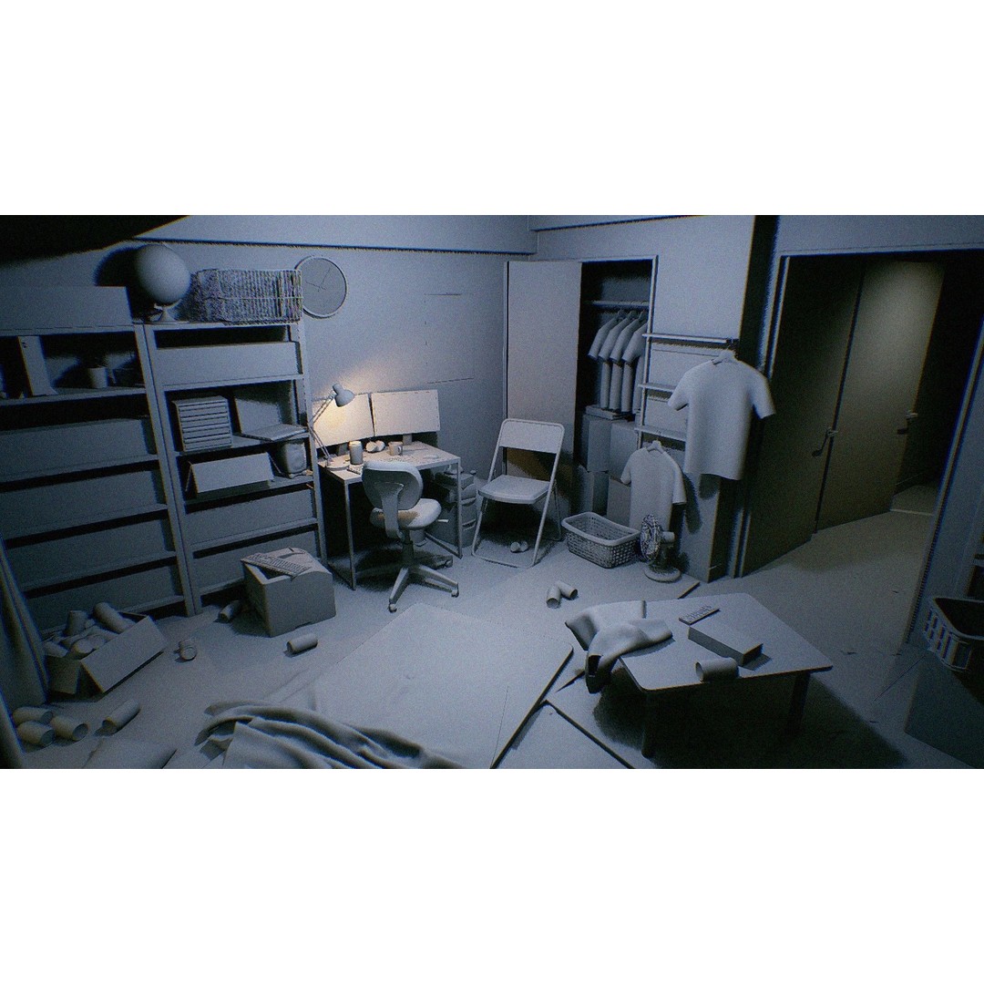 Japanese NEETs Apartment 3D Model – Low-Poly Interior with PBR Textures - View 18