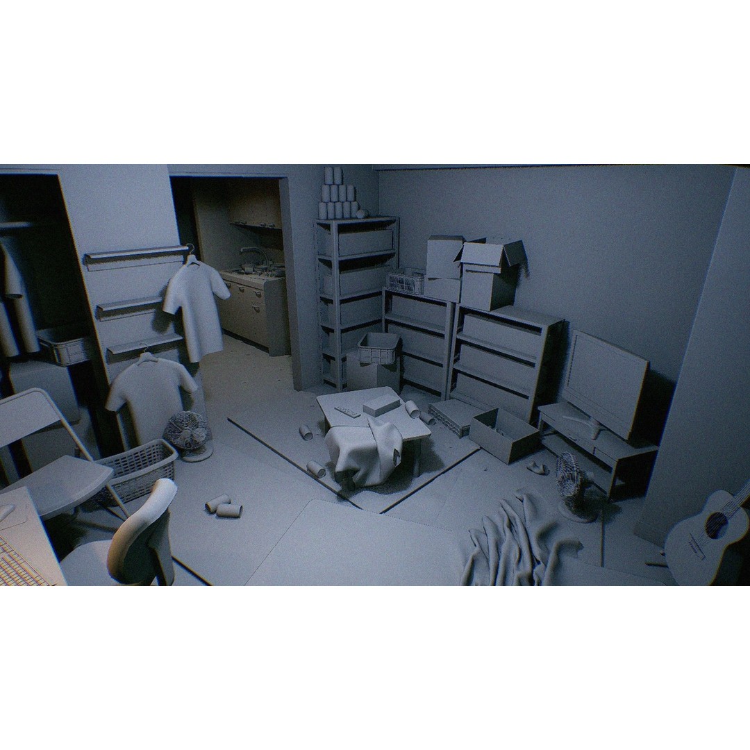 Japanese NEETs Apartment 3D Model – Low-Poly Interior with PBR Textures - View 19