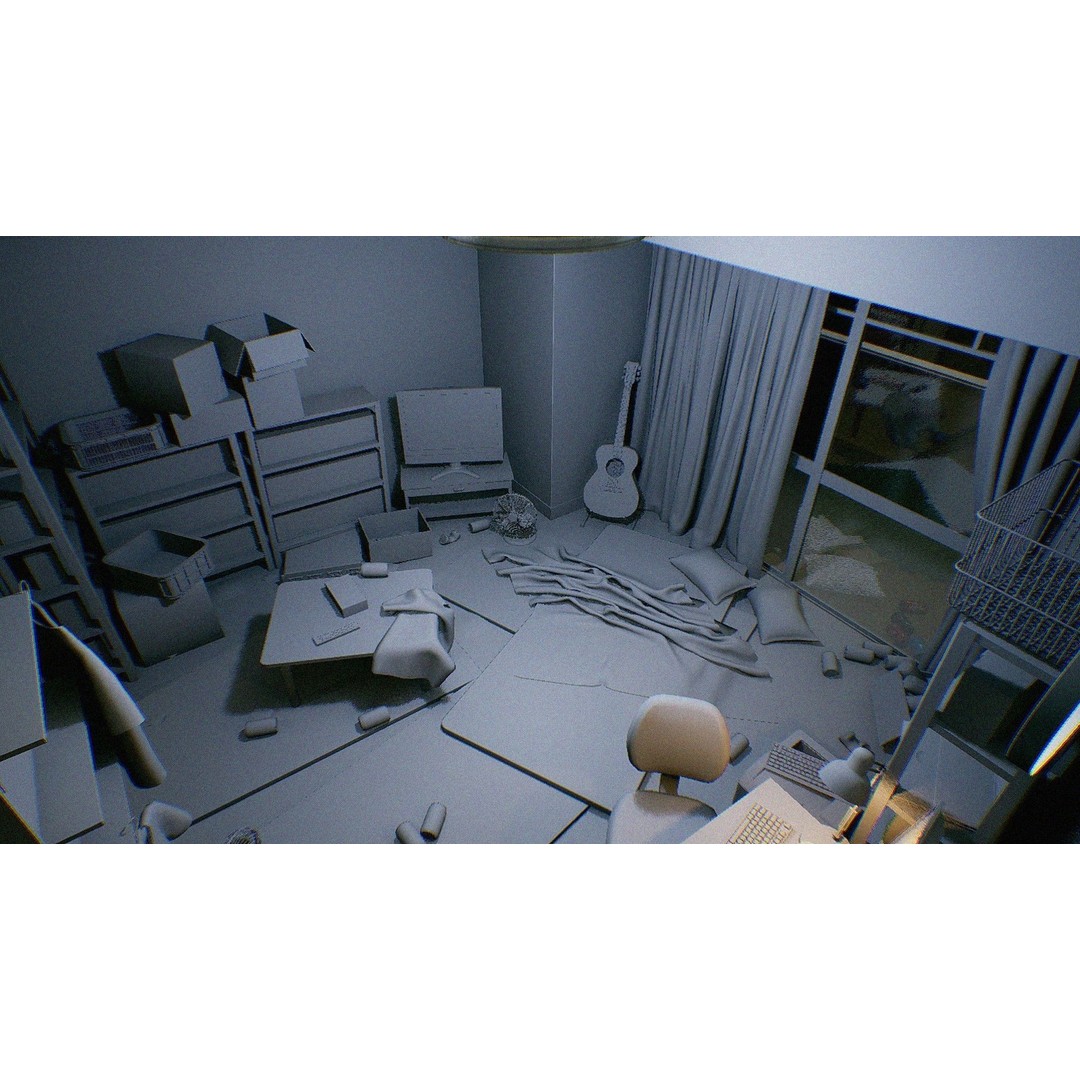 Japanese NEETs Apartment 3D Model – Low-Poly Interior with PBR Textures - View 21