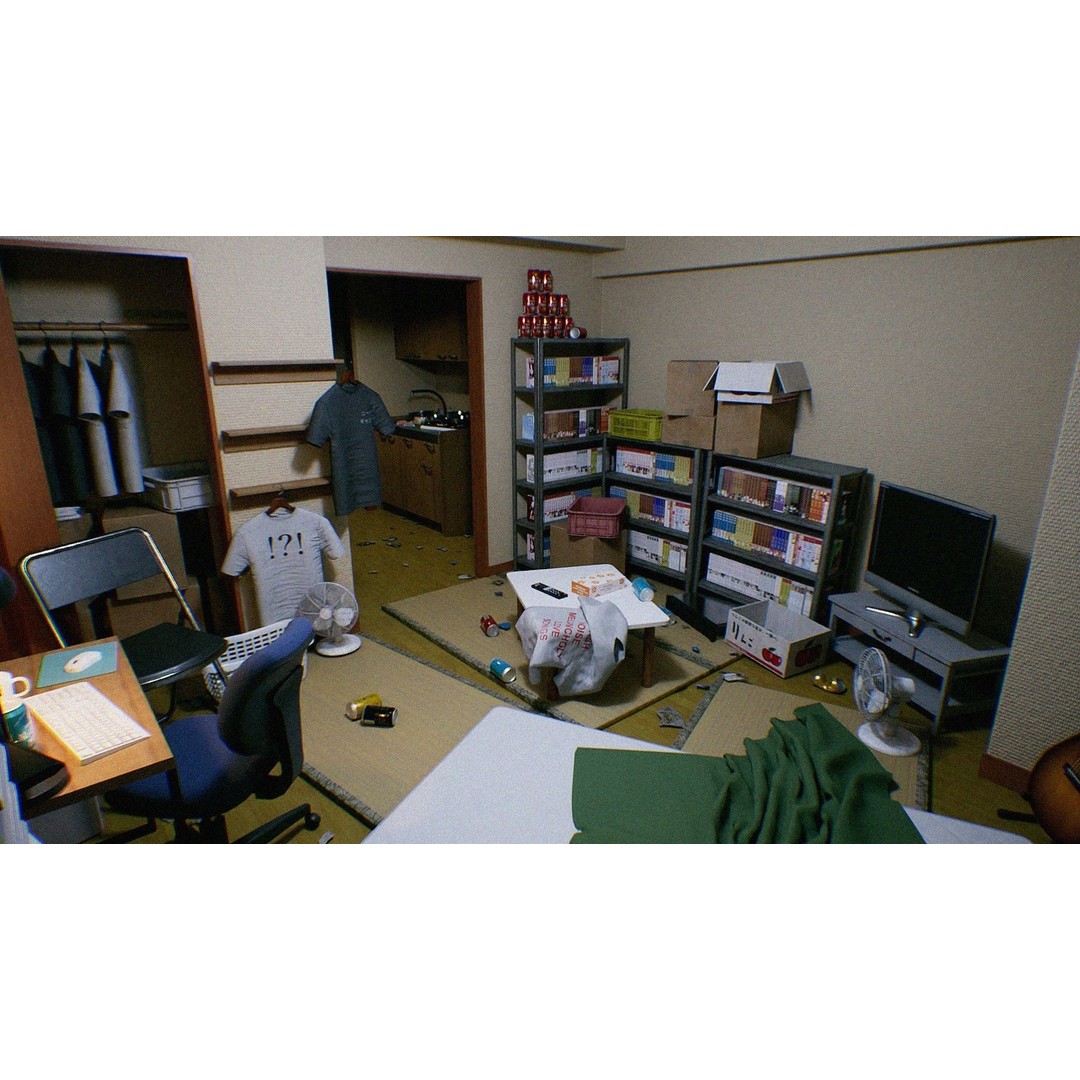 Japanese NEETs Apartment 3D Model – Low-Poly Interior with PBR Textures - View 8