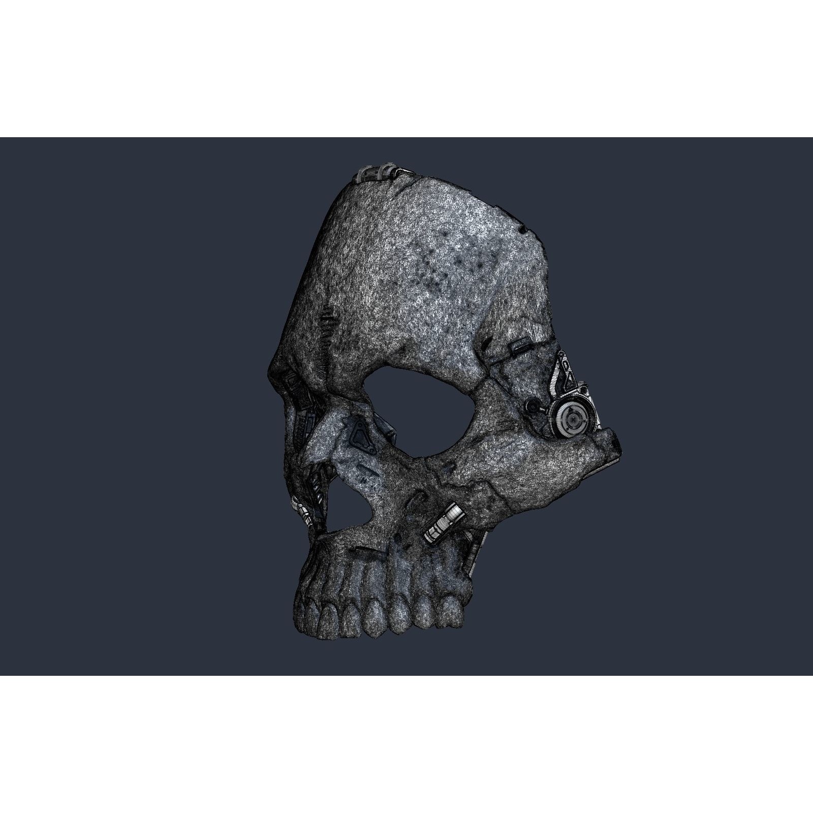 Skull Ghost Mecha Sci-Fi Mask - Game-Ready 3D Model - View 18