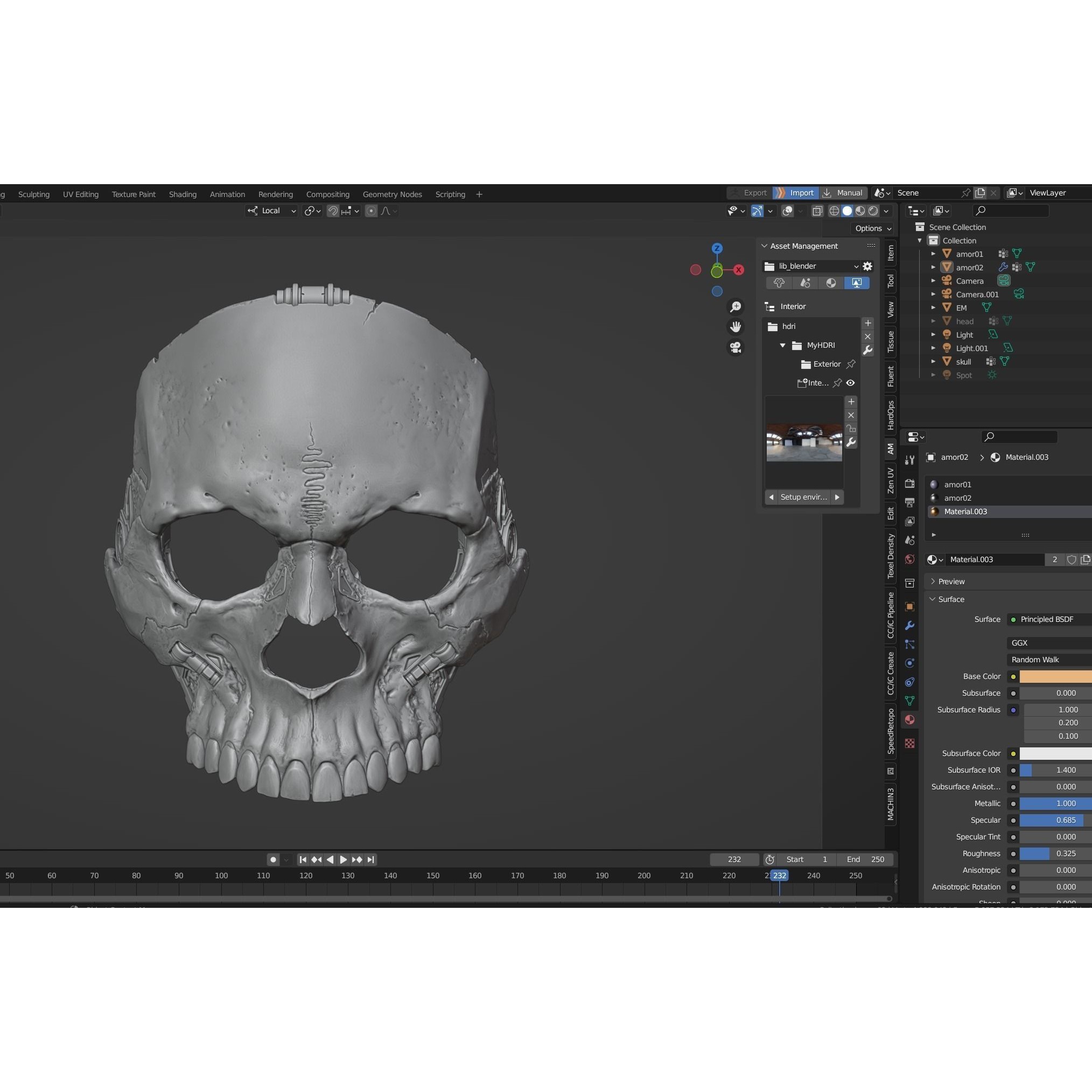 Skull Ghost Mecha Sci-Fi Mask - Game-Ready 3D Model - View 23