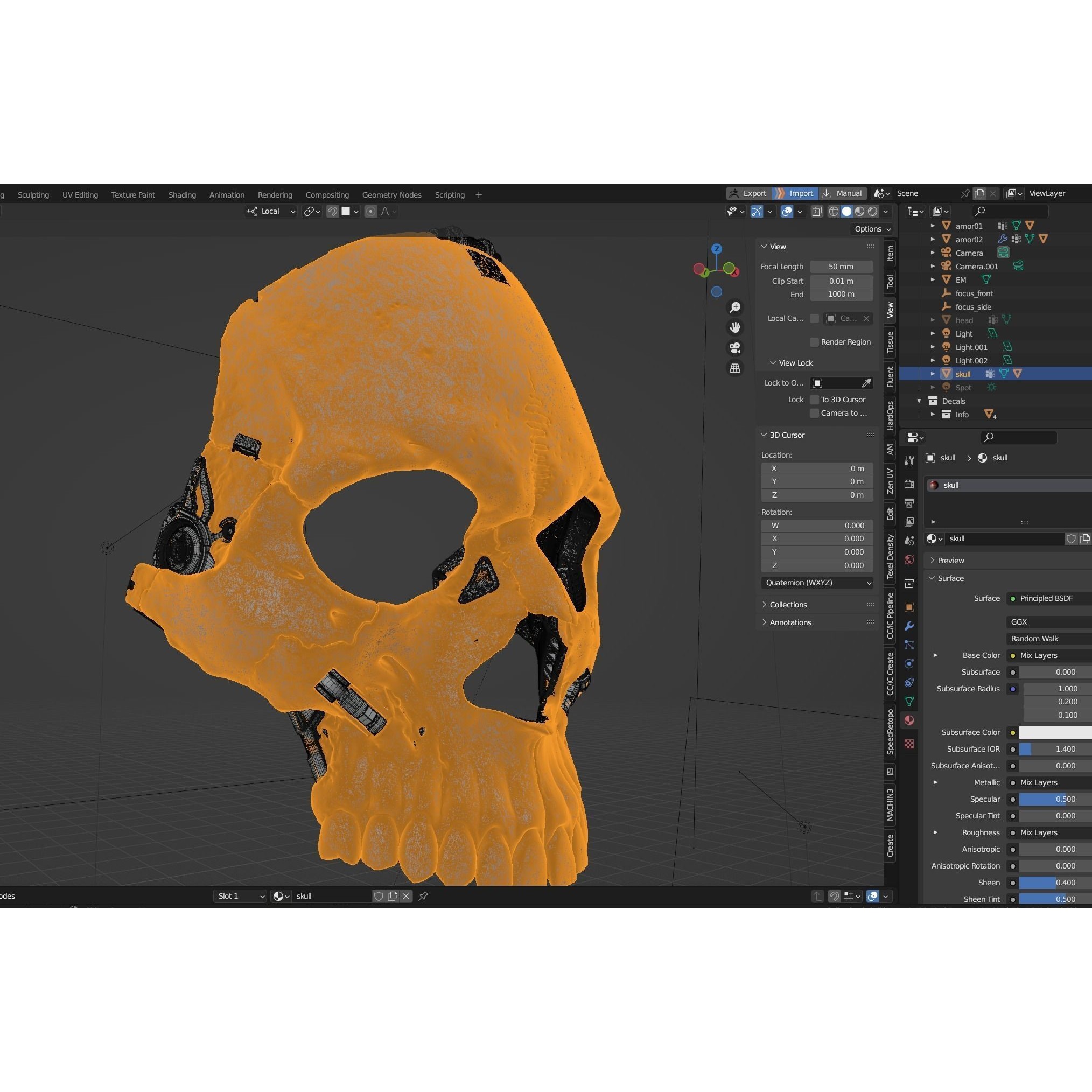 Skull Ghost Mecha Sci-Fi Mask - Game-Ready 3D Model - View 24