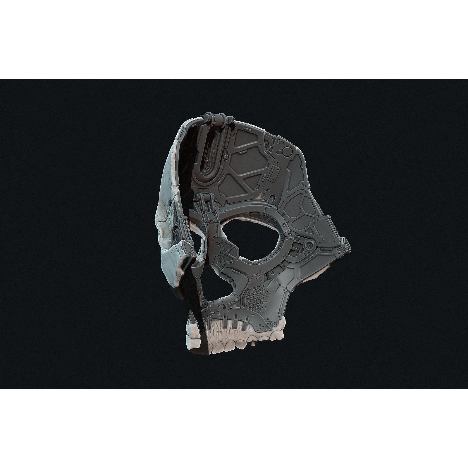 Skull Ghost Mecha Sci-Fi Mask - Game-Ready 3D Model - View 27