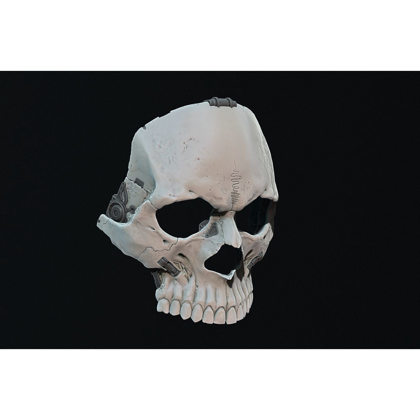 Skull Ghost Mecha Sci-Fi Mask - Game-Ready 3D Model - View 30