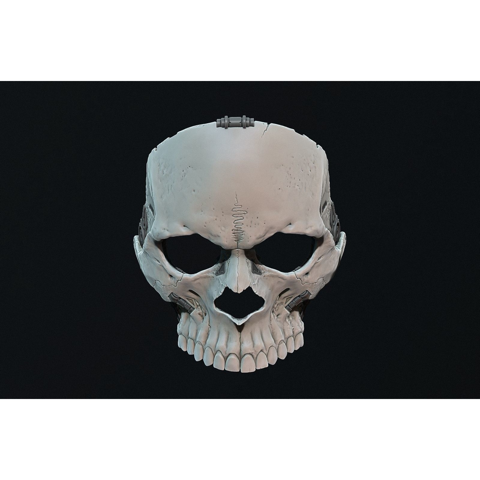 Skull Ghost Mecha Sci-Fi Mask - Game-Ready 3D Model - View 31
