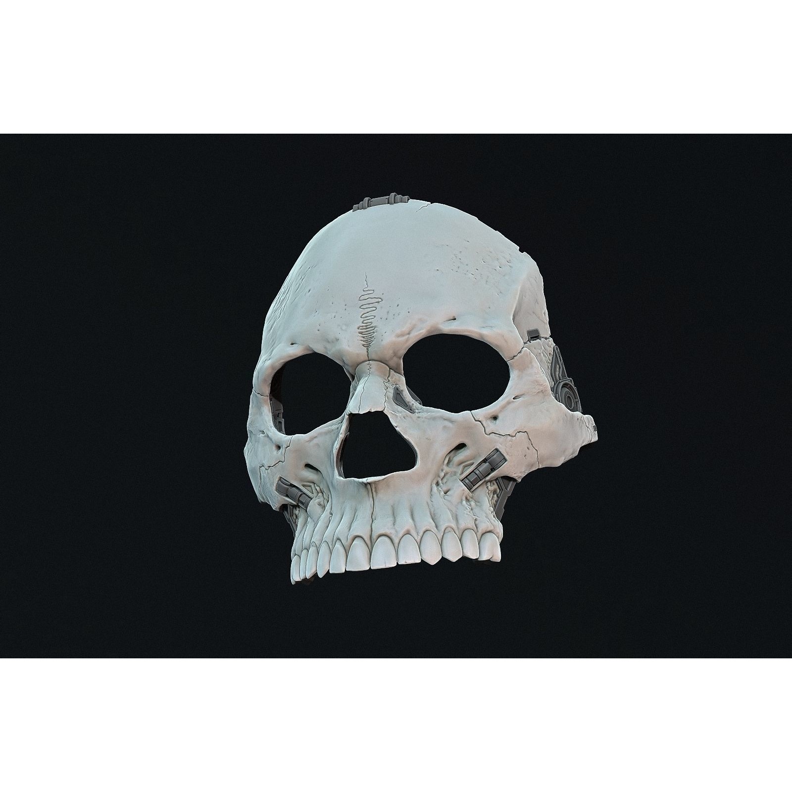 Skull Ghost Mecha Sci-Fi Mask - Game-Ready 3D Model - View 32