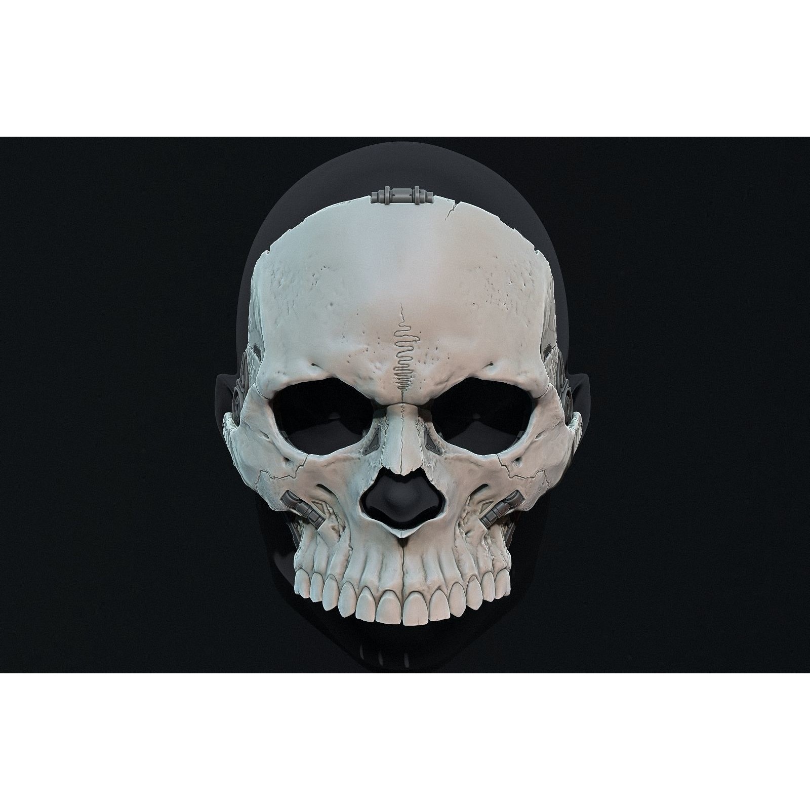Skull Ghost Mecha Sci-Fi Mask - Game-Ready 3D Model - View 33