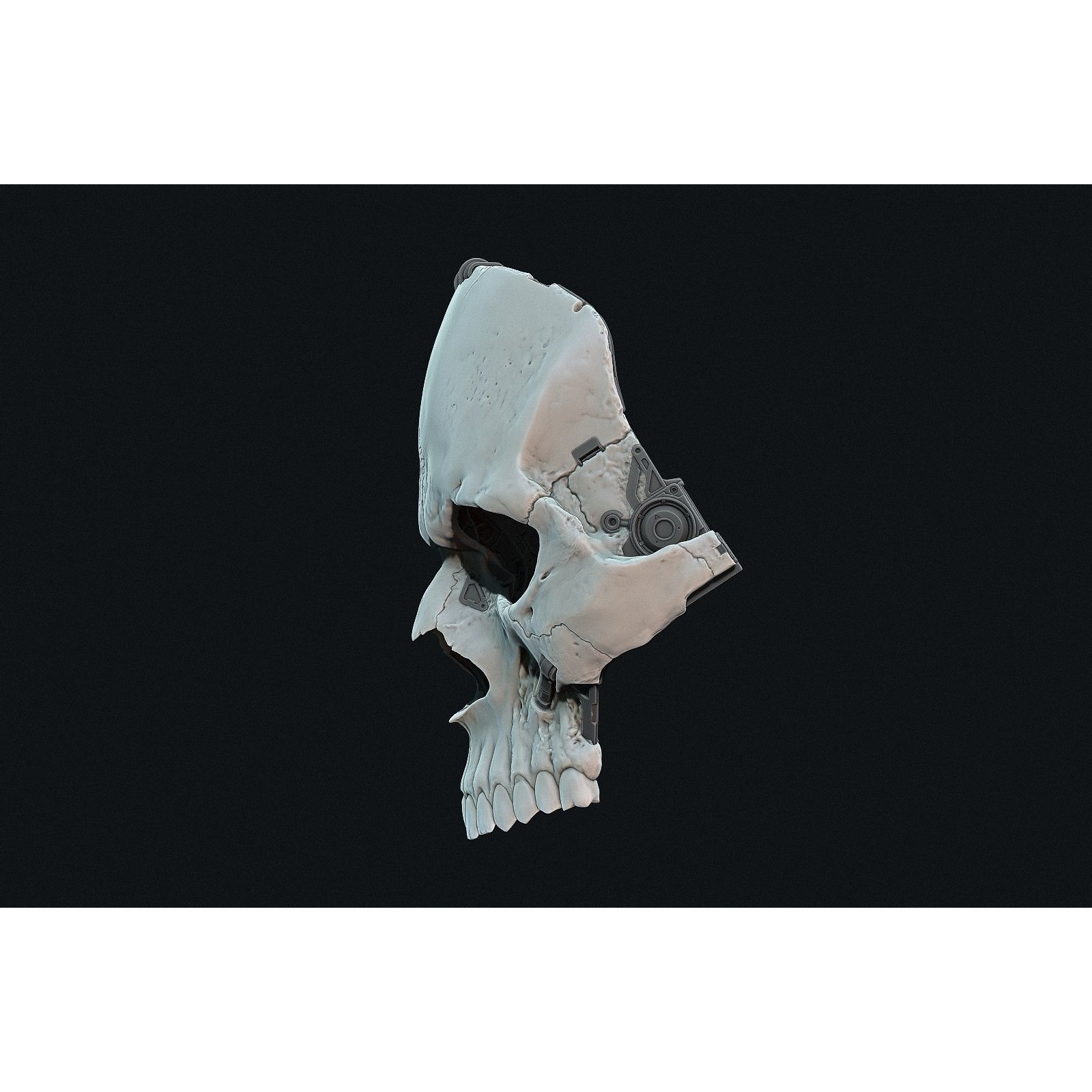 Skull Ghost Mecha Sci-Fi Mask - Game-Ready 3D Model - View 34
