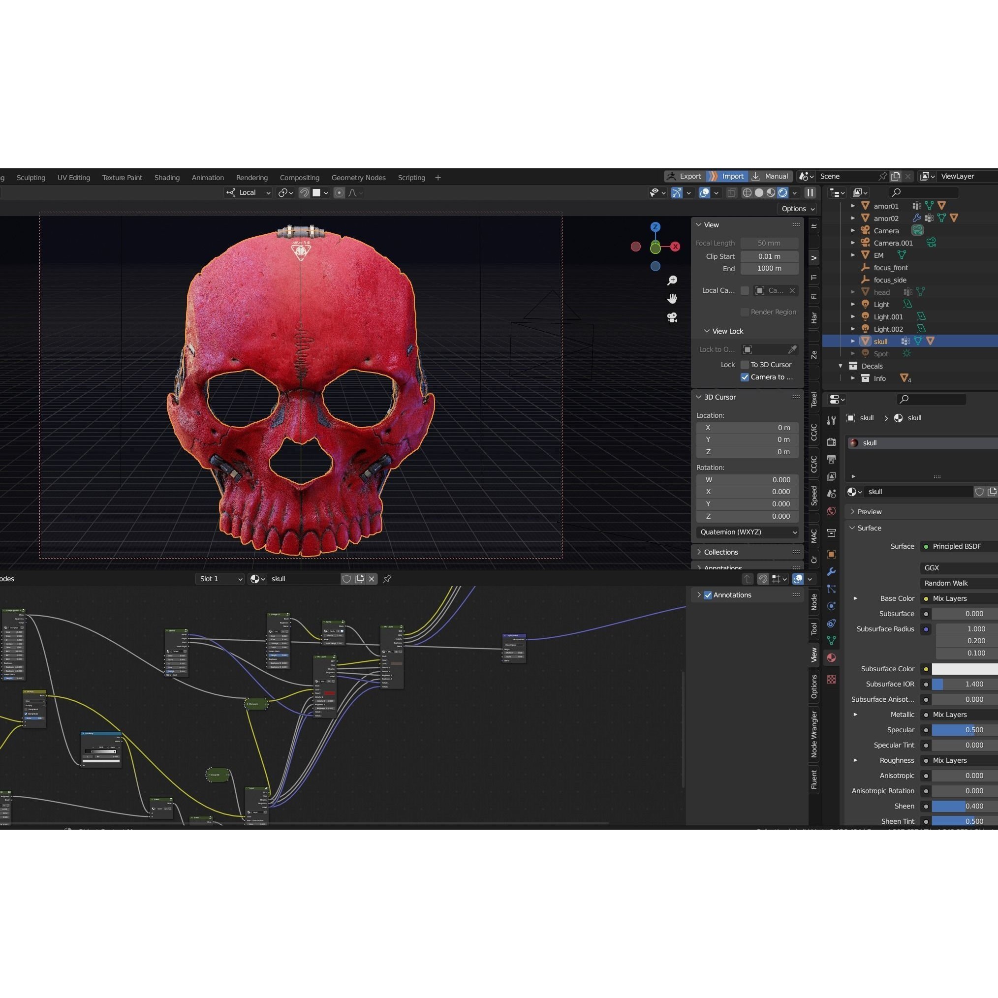 Skull Ghost Mecha Sci-Fi Mask - Game-Ready 3D Model - View 36