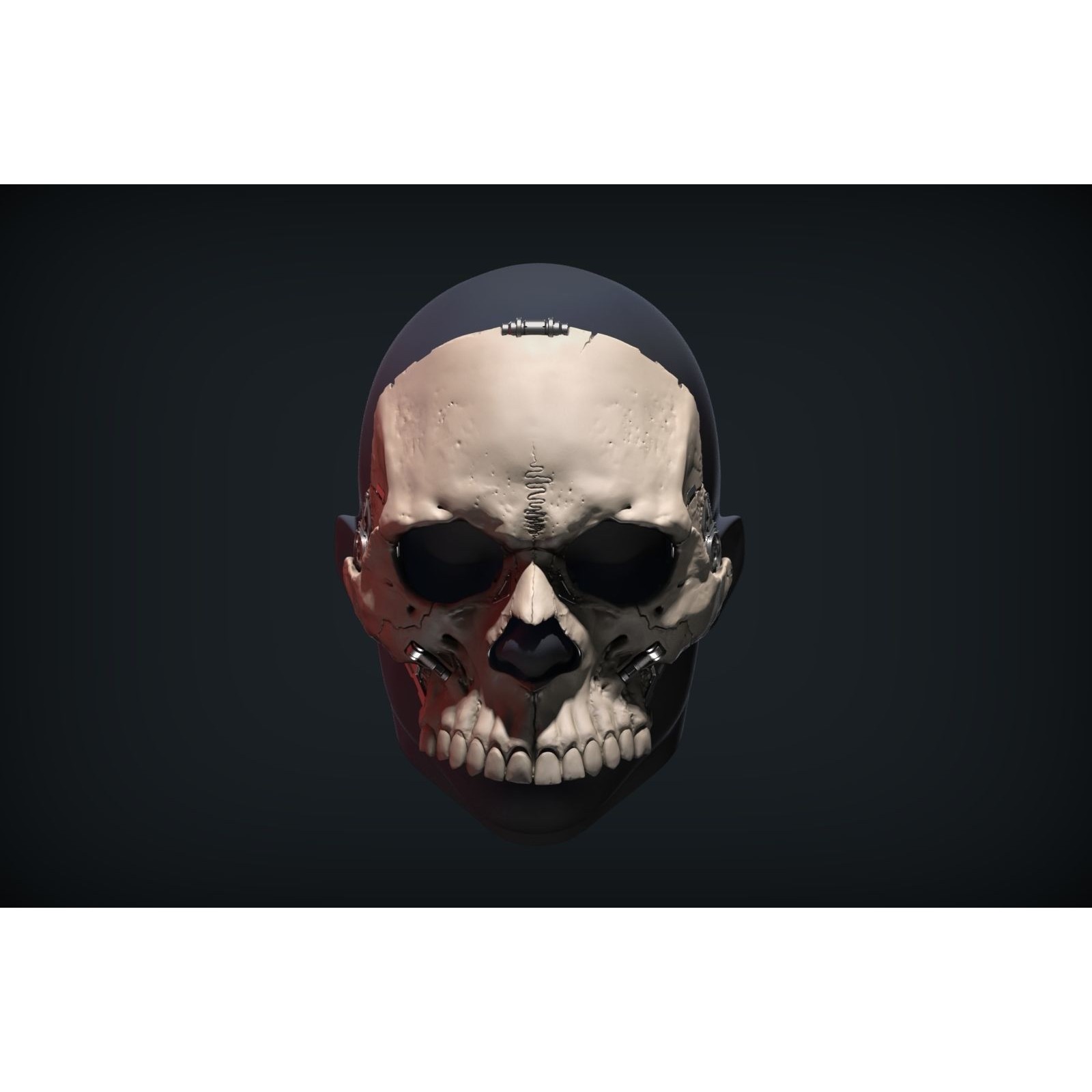 Skull Ghost Mecha Sci-Fi Mask - Game-Ready 3D Model - View 37