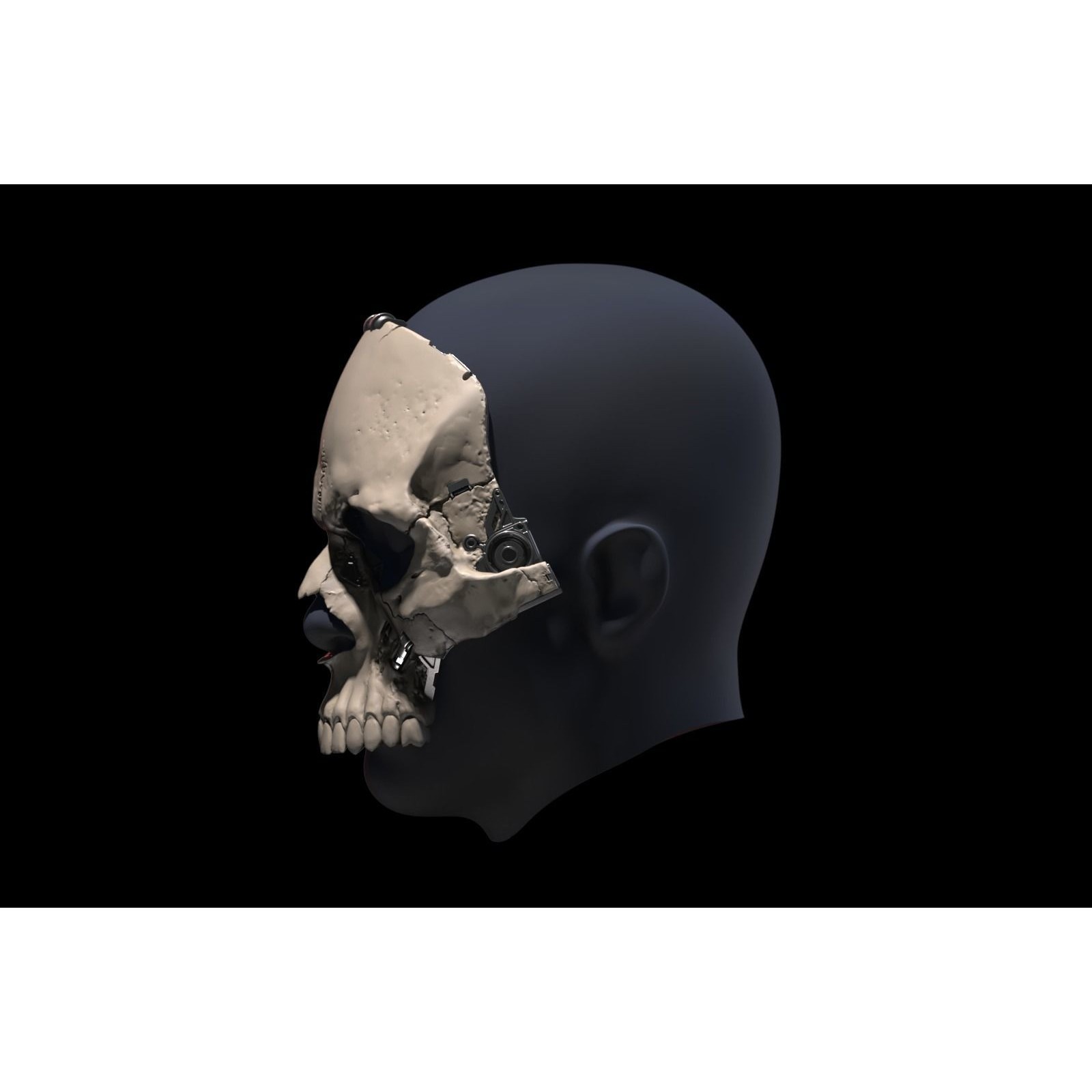 Skull Ghost Mecha Sci-Fi Mask - Game-Ready 3D Model - View 38