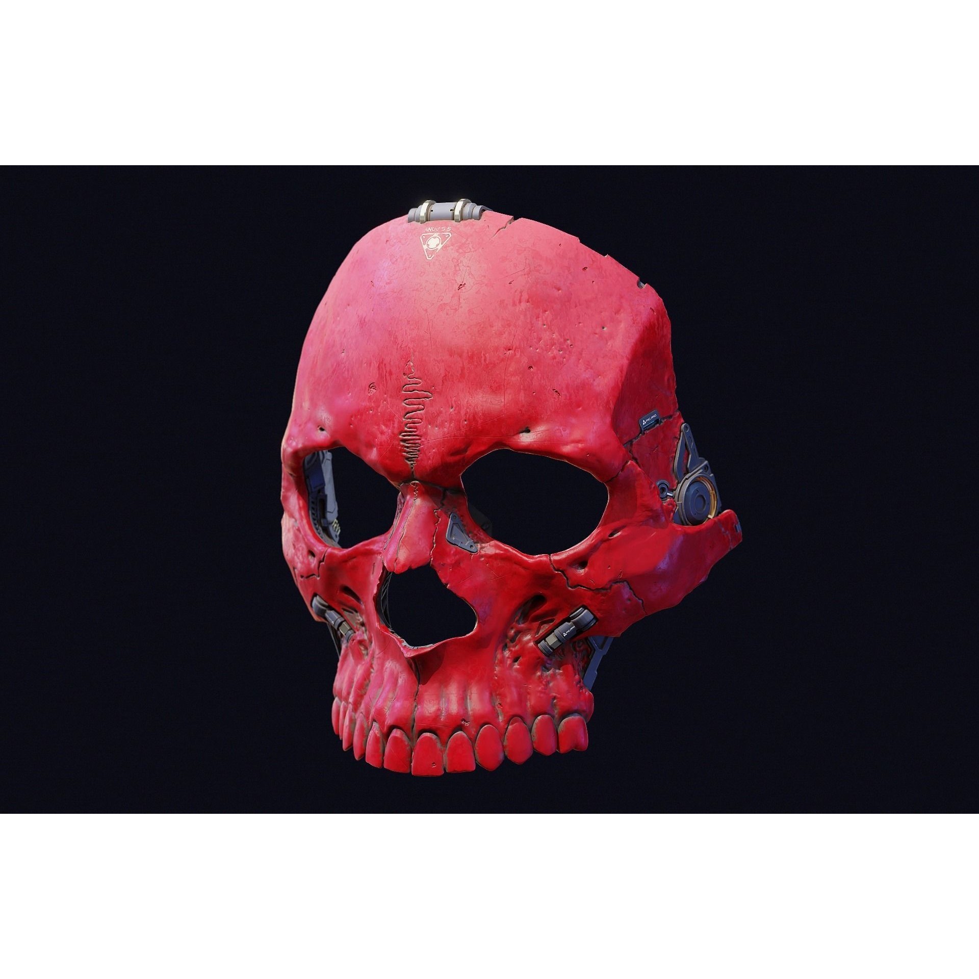 Skull Ghost Mecha Sci-Fi Mask - Game-Ready 3D Model - View 4