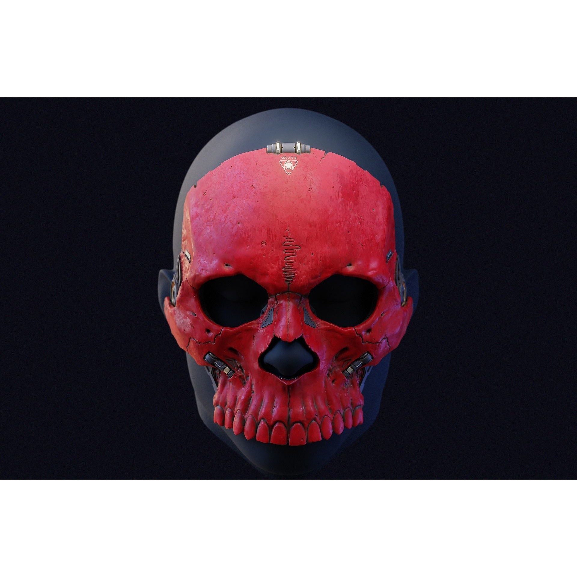 Skull Ghost Mecha Sci-Fi Mask - Game-Ready 3D Model - View 6