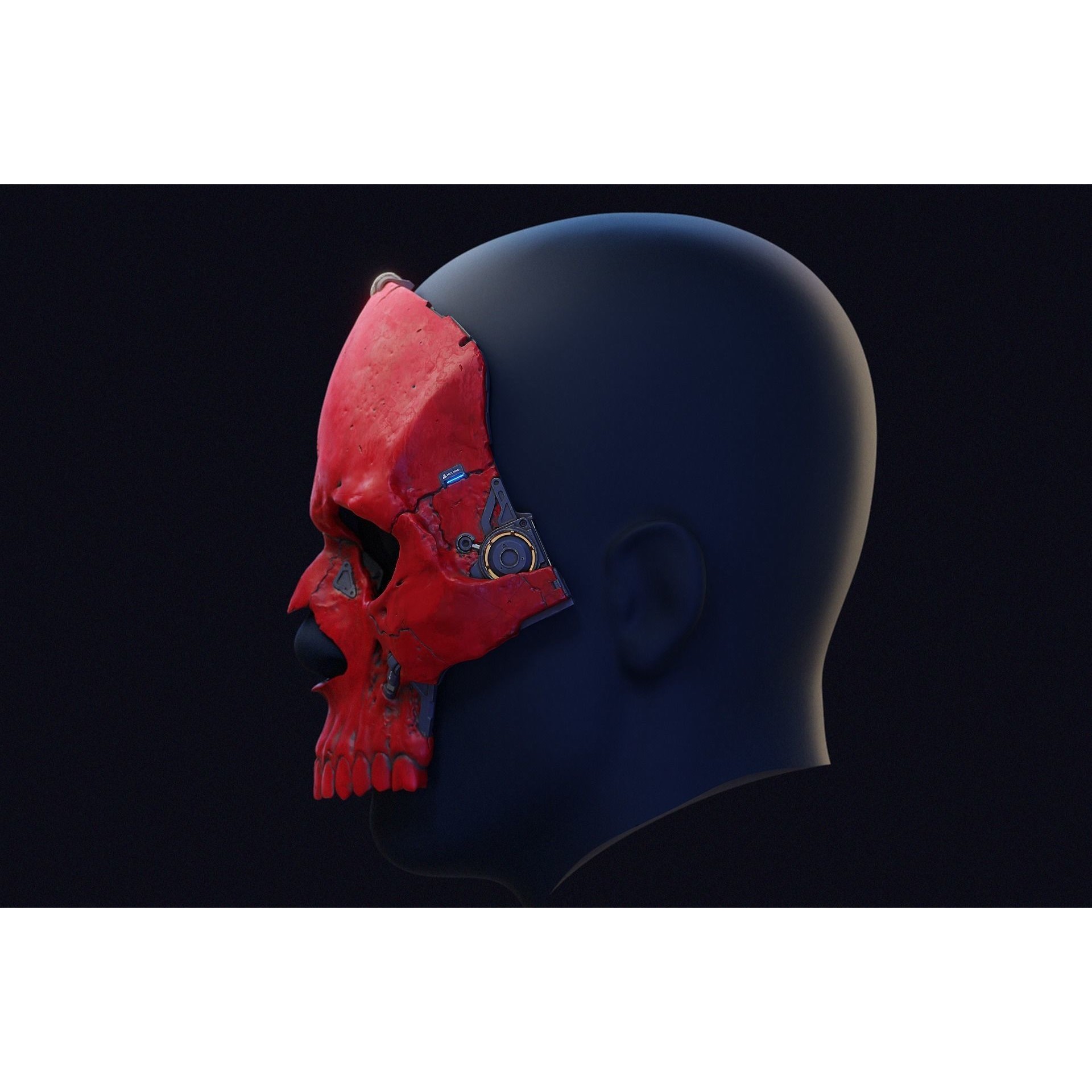 Skull Ghost Mecha Sci-Fi Mask - Game-Ready 3D Model - View 7