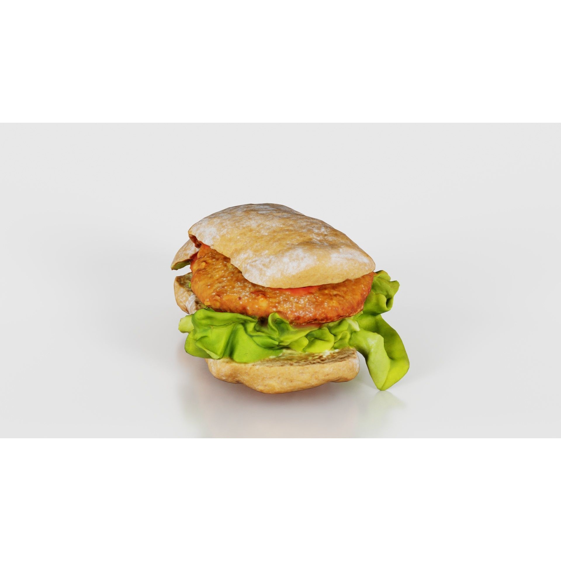 Healthy Salad Burger - Low-Poly Game-Ready 3D Model