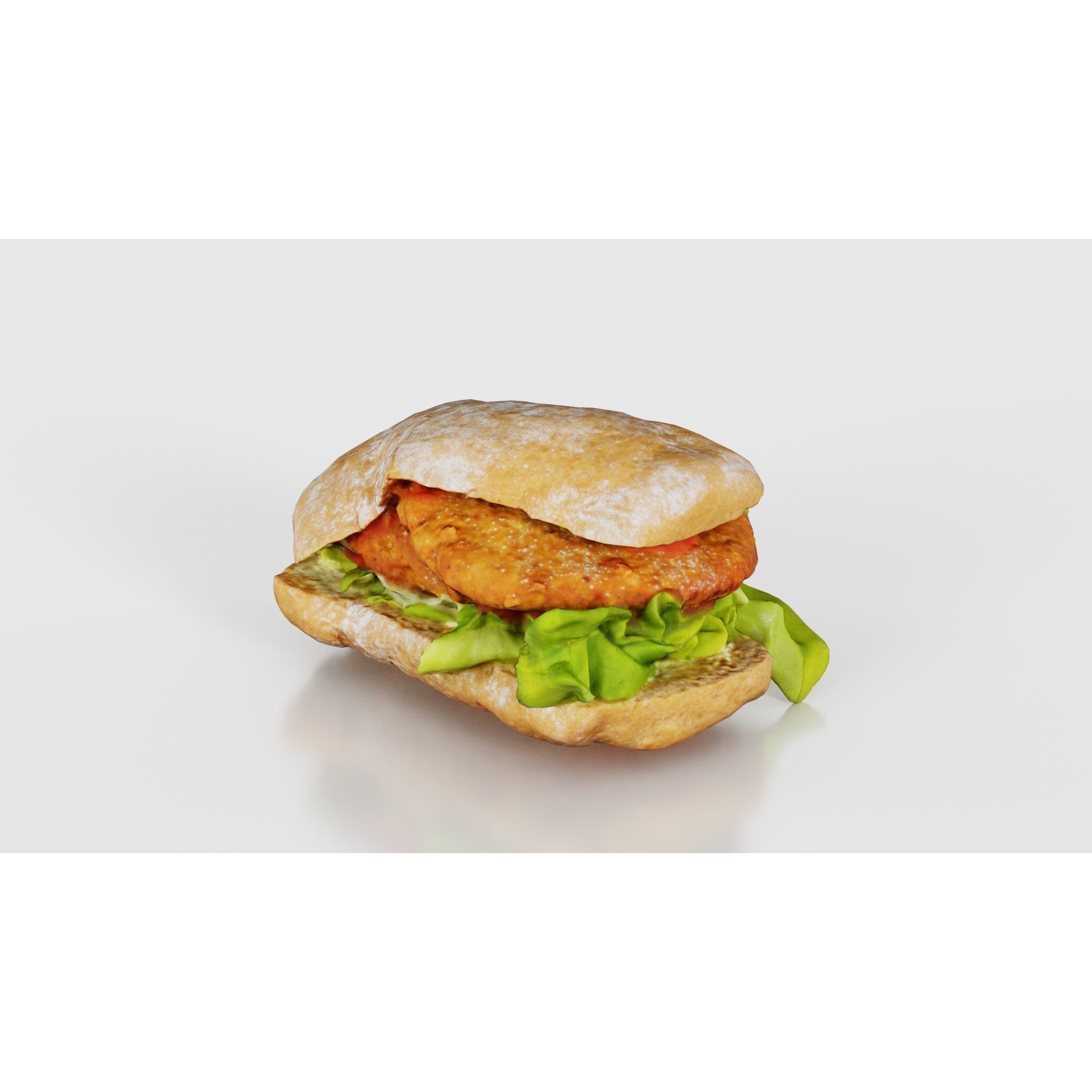 Healthy Salad Burger - Low-Poly Game-Ready 3D Model - View 17