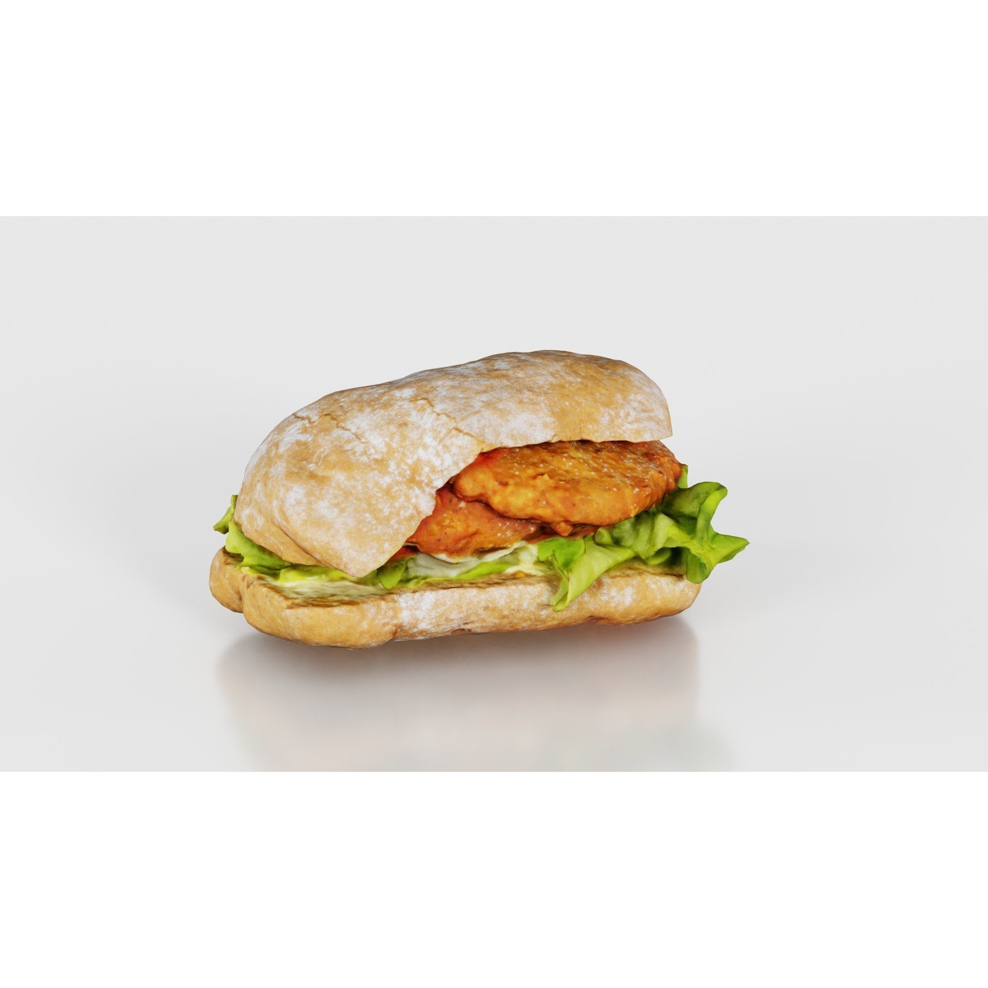 Healthy Salad Burger - Low-Poly Game-Ready 3D Model - View 19