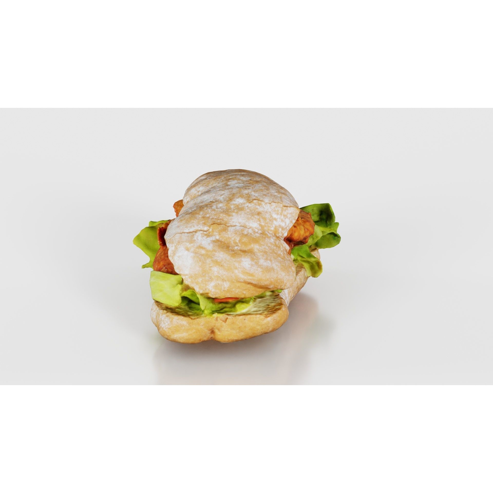 Healthy Salad Burger - Low-Poly Game-Ready 3D Model - View 21