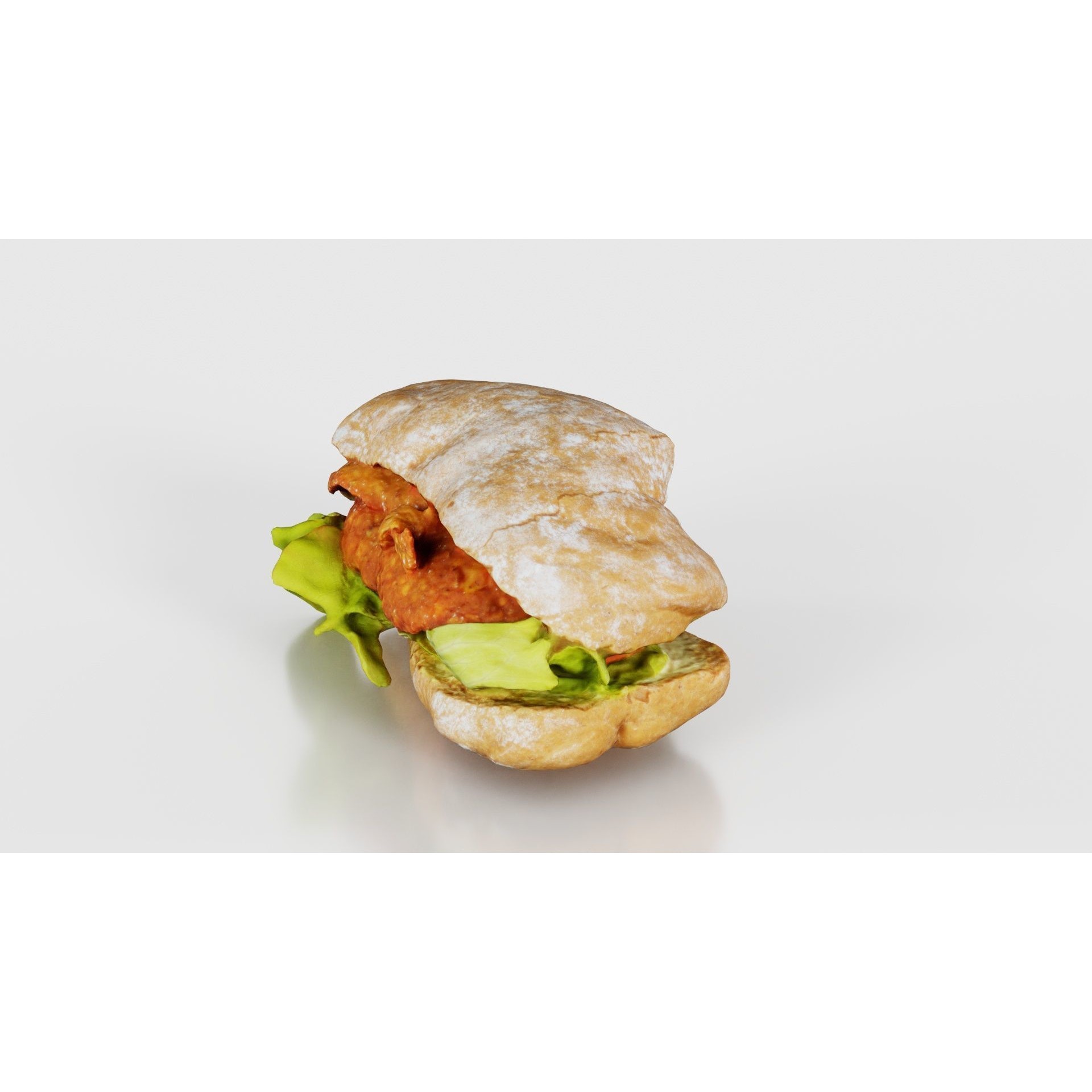 Healthy Salad Burger - Low-Poly Game-Ready 3D Model - View 22