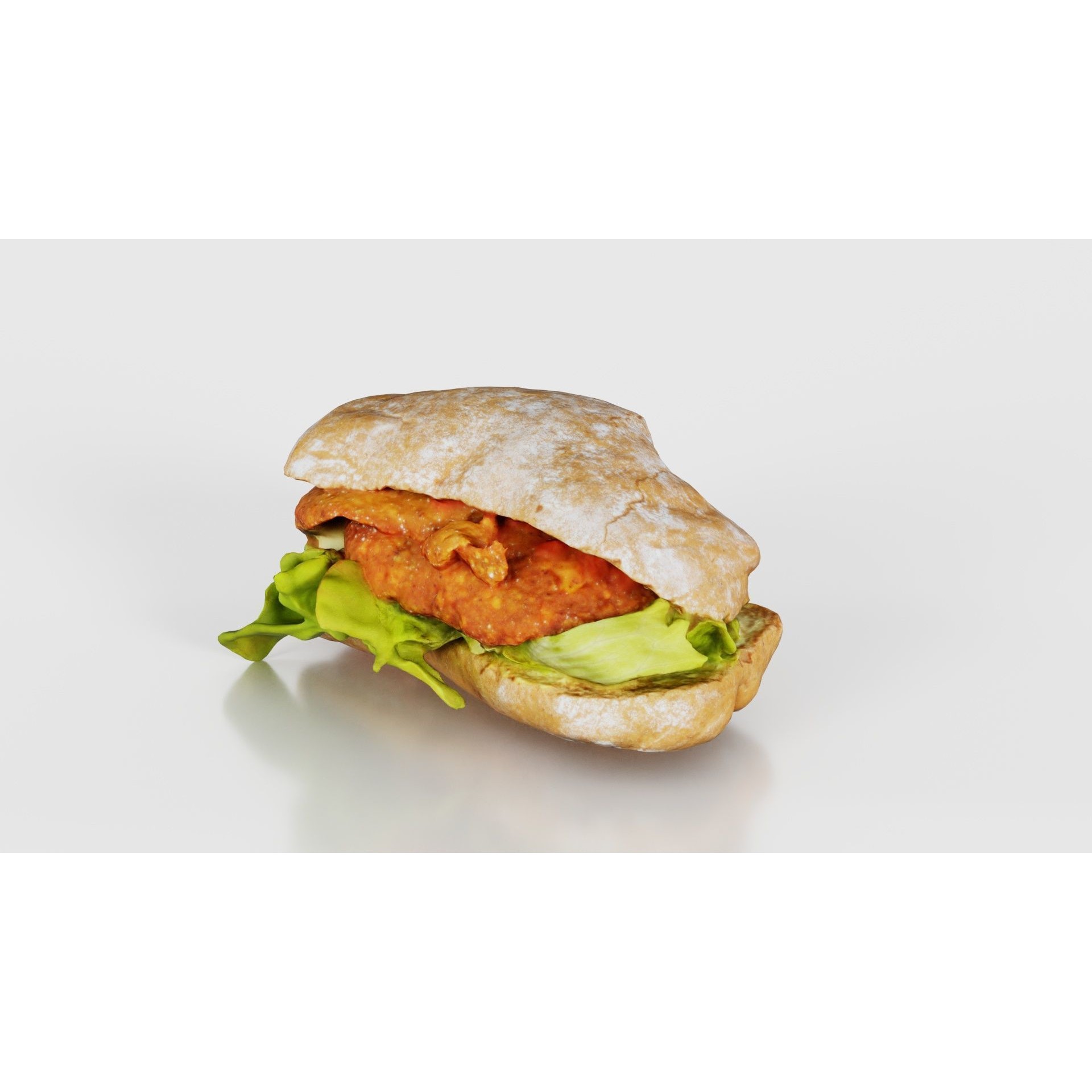 Healthy Salad Burger - Low-Poly Game-Ready 3D Model - View 23