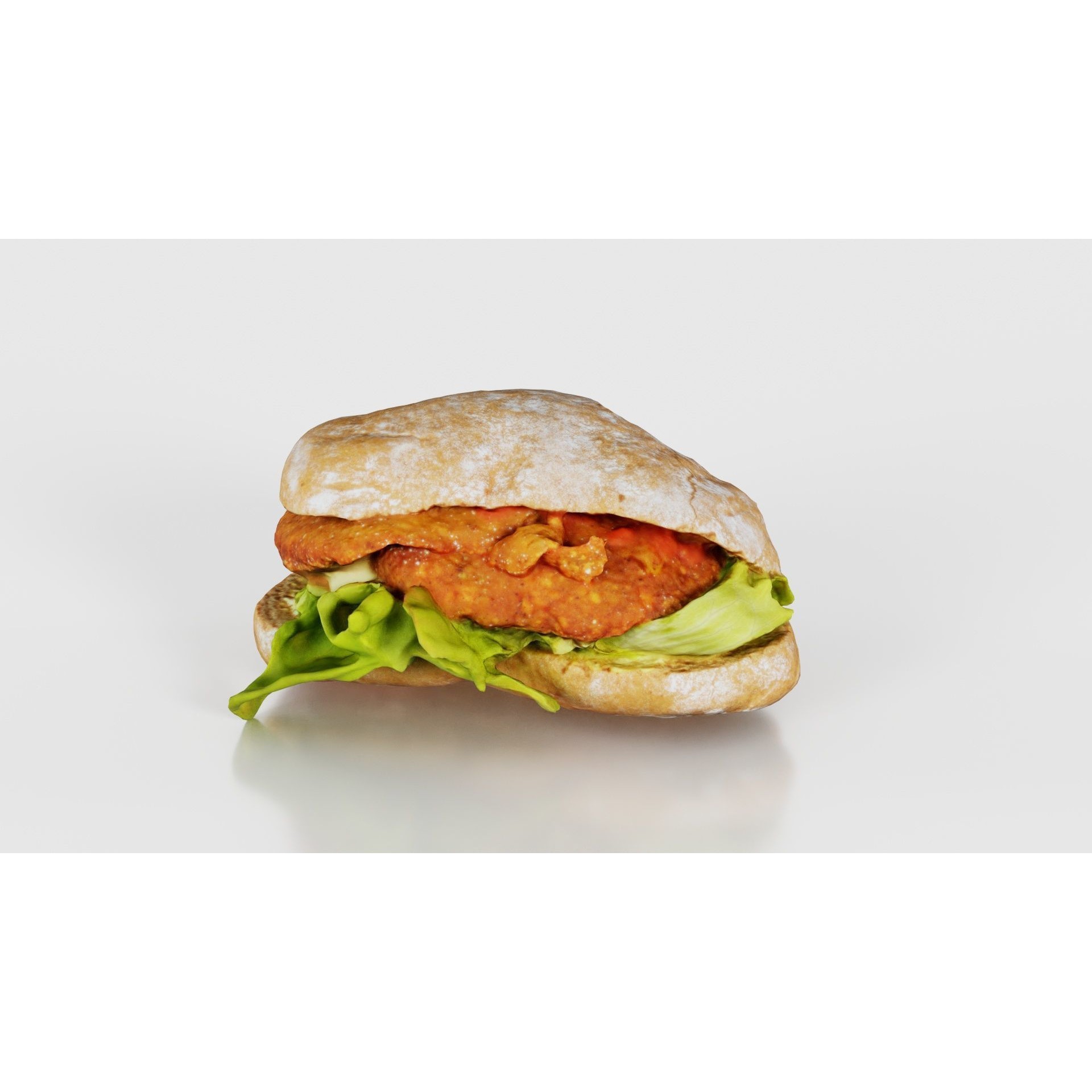 Healthy Salad Burger - Low-Poly Game-Ready 3D Model - View 24