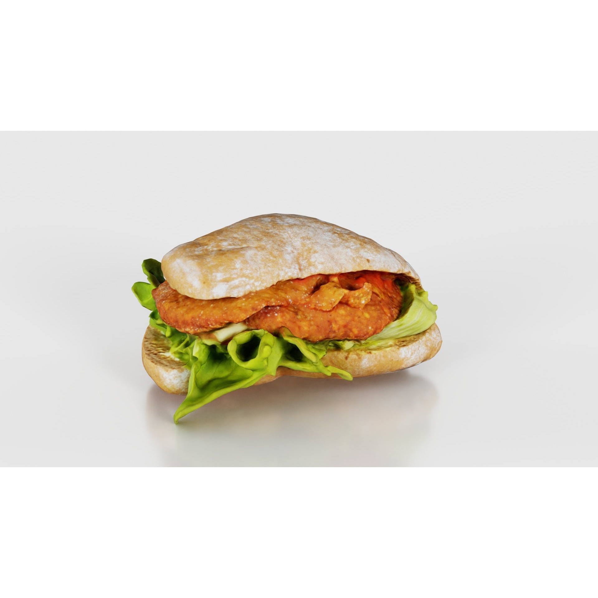 Healthy Salad Burger - Low-Poly Game-Ready 3D Model - View 25