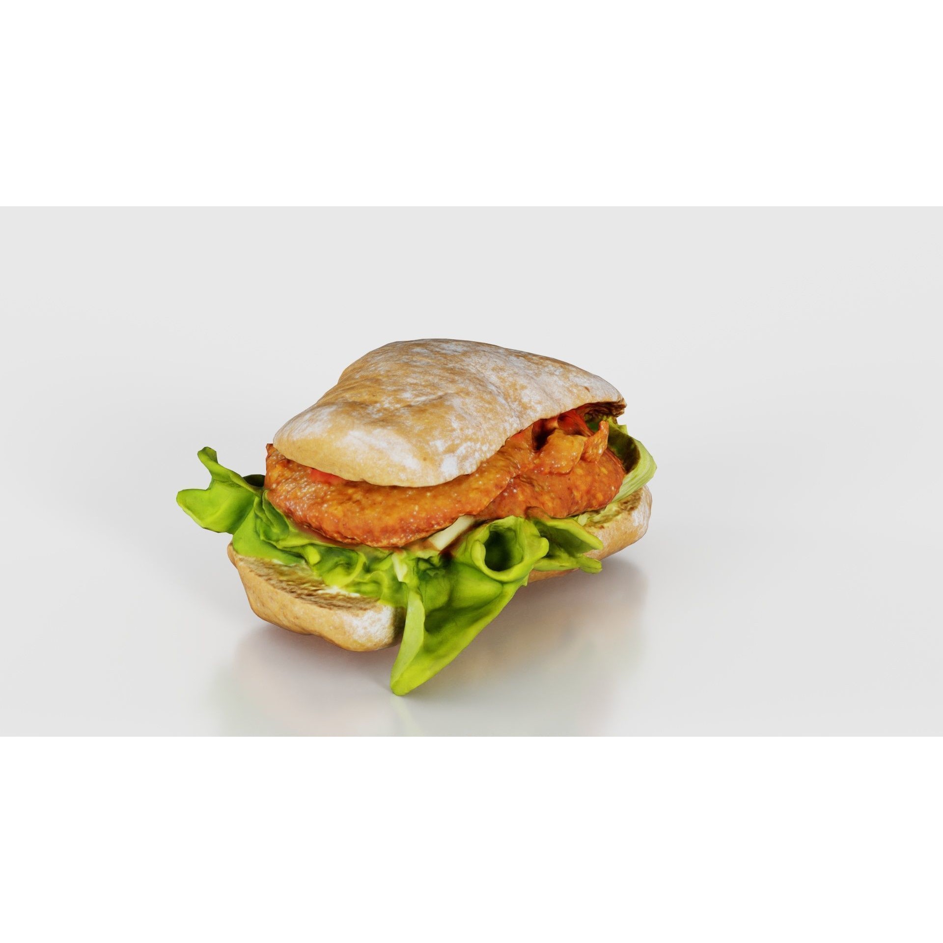 Healthy Salad Burger - Low-Poly Game-Ready 3D Model - View 26