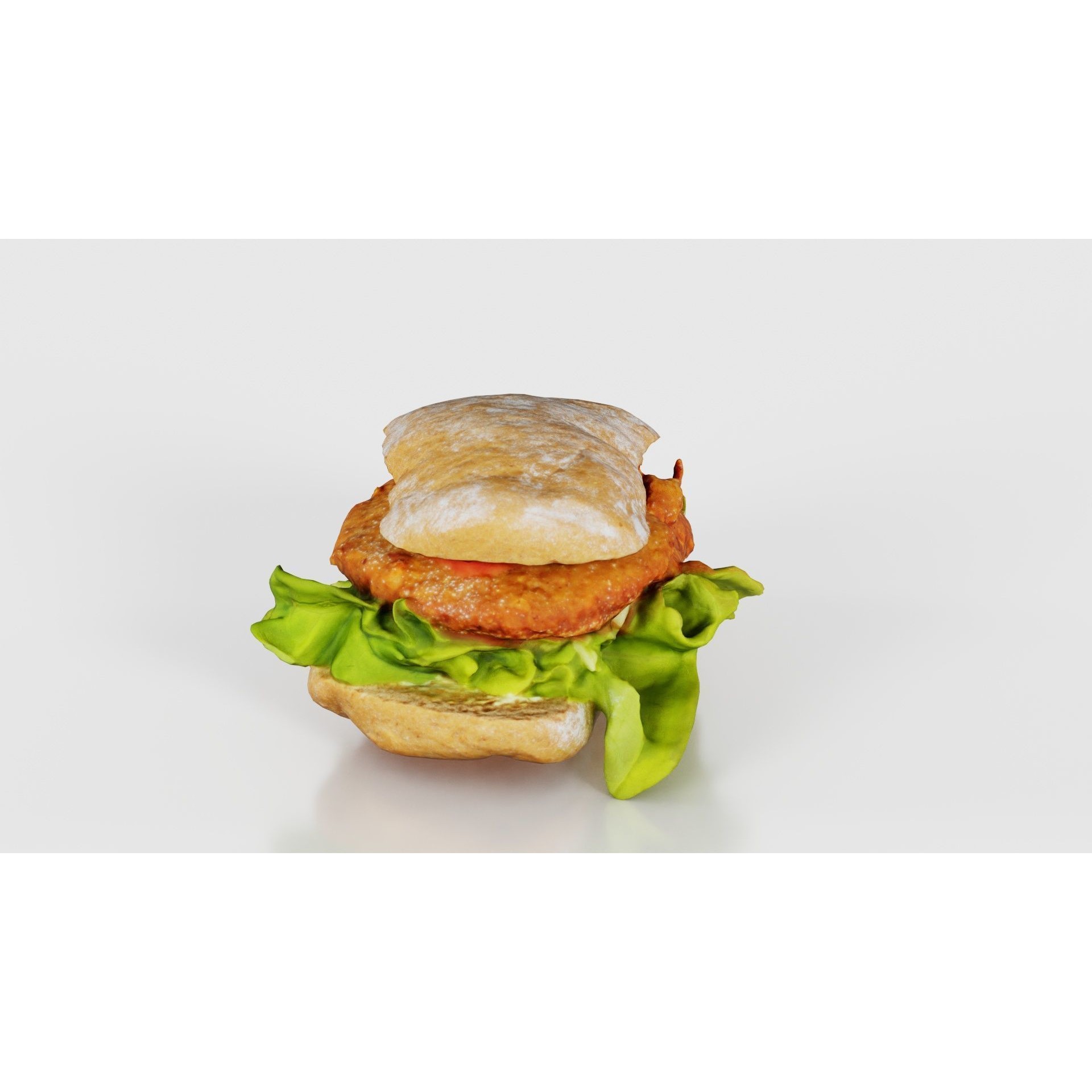 Healthy Salad Burger - Low-Poly Game-Ready 3D Model - View 27