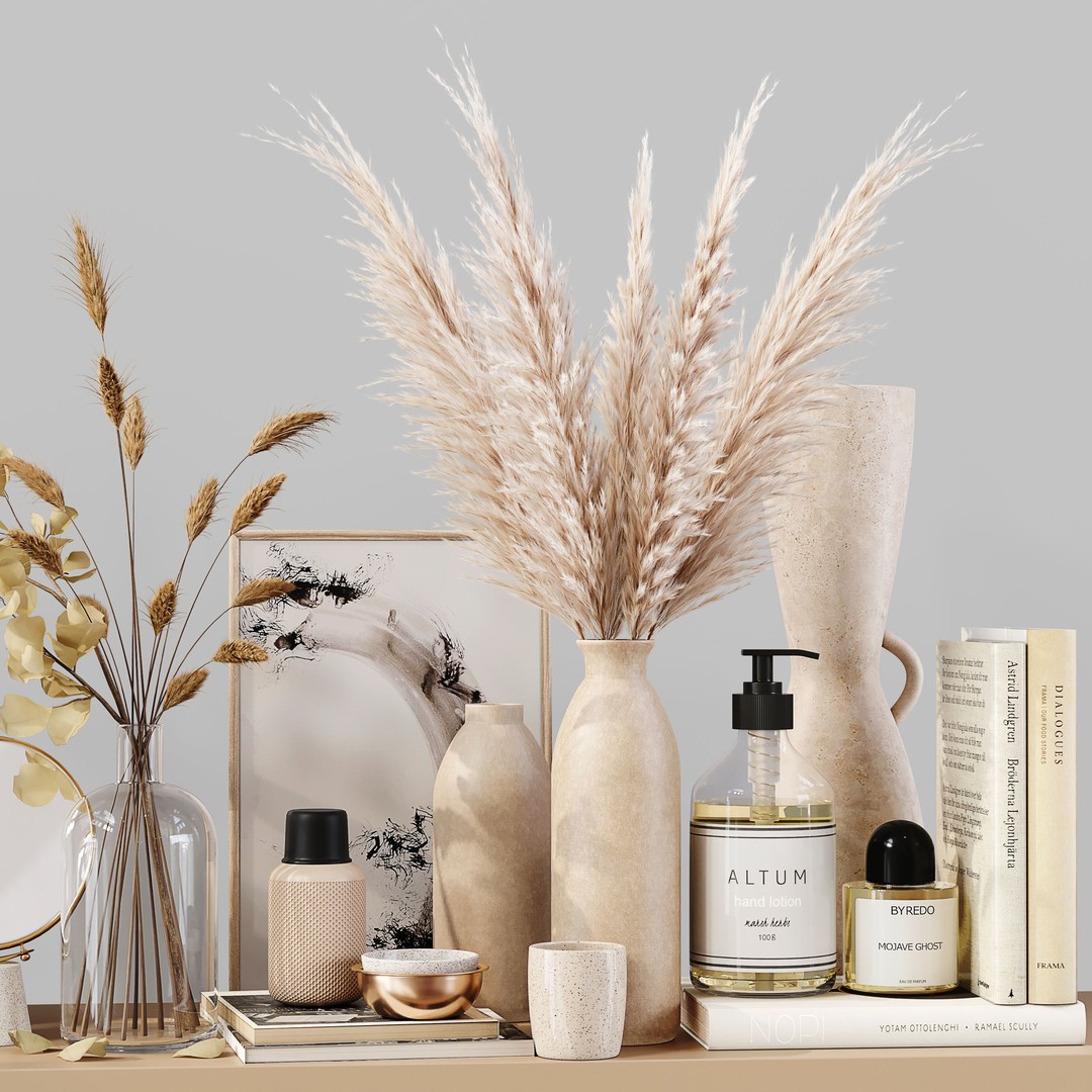 Decorative Set 3D Model – Low Poly Interior Collection, FBX, OBJ - View 12