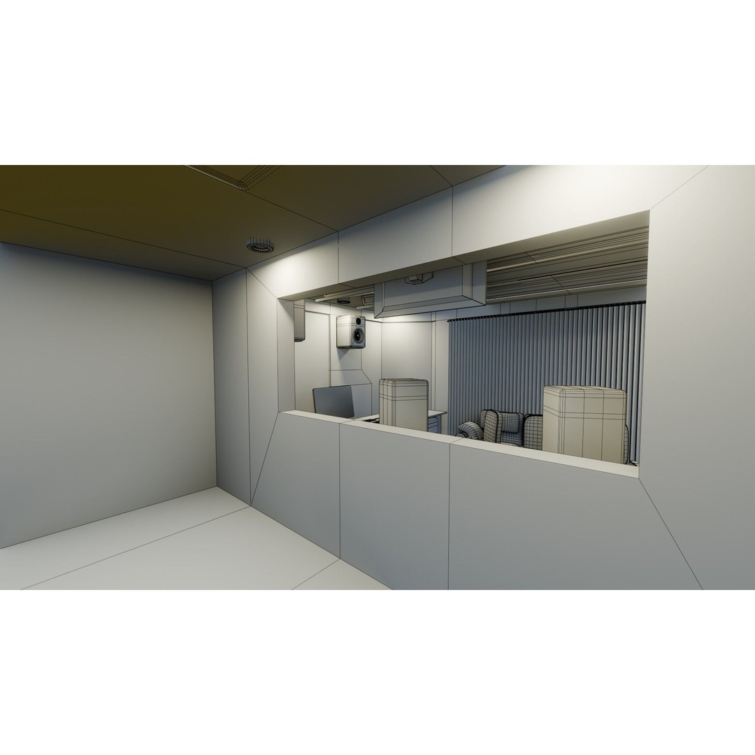 Recording Studio 3D Model – Game Ready Low Poly PBR Asset for Blender