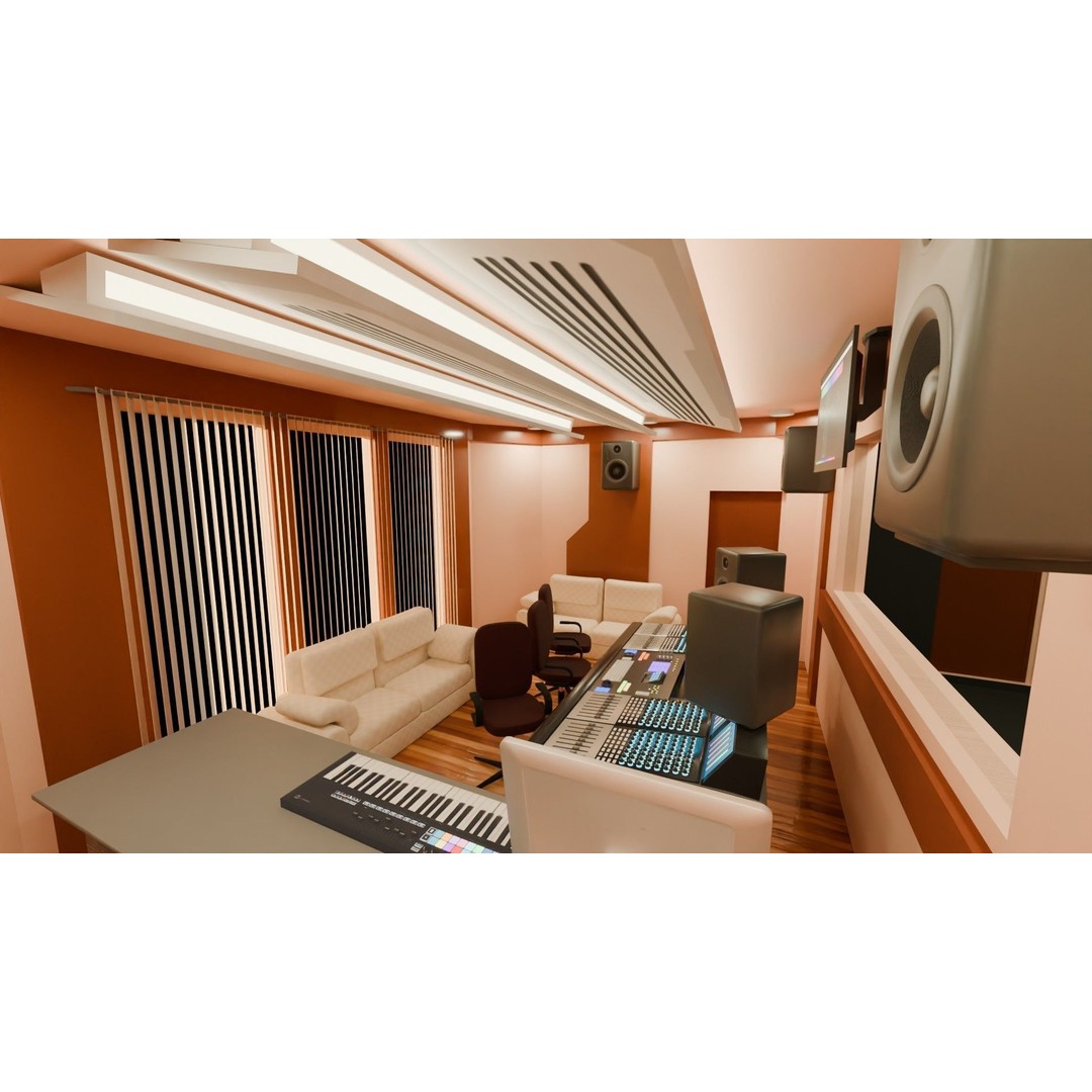 Recording Studio 3D Model – Game Ready Low Poly PBR Asset for Blender - View 10