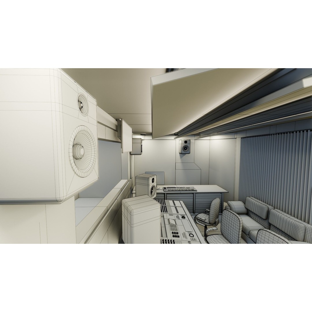 Recording Studio 3D Model – Game Ready Low Poly PBR Asset for Blender - View 16