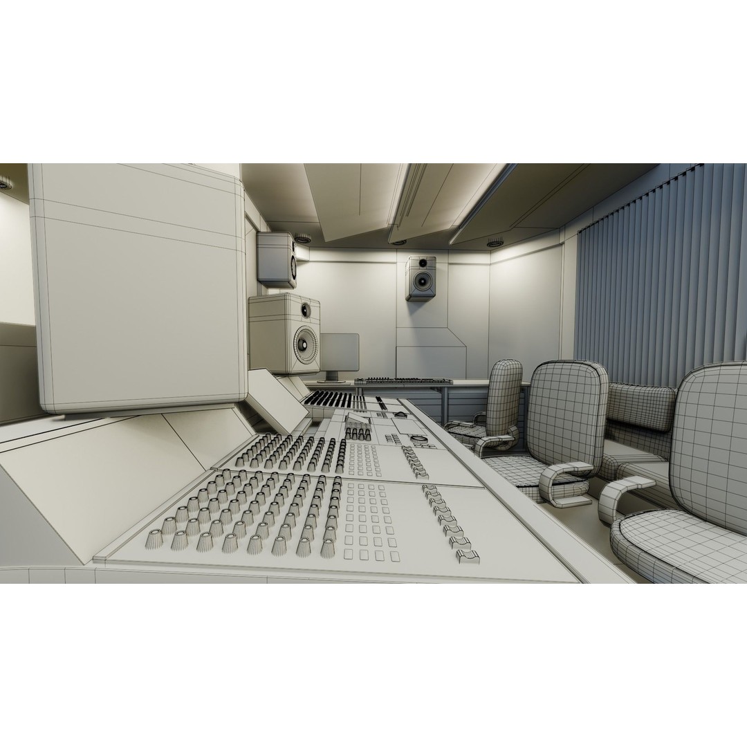 Recording Studio 3D Model – Game Ready Low Poly PBR Asset for Blender - View 17