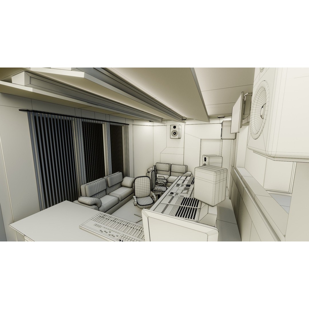 Recording Studio 3D Model – Game Ready Low Poly PBR Asset for Blender - View 19