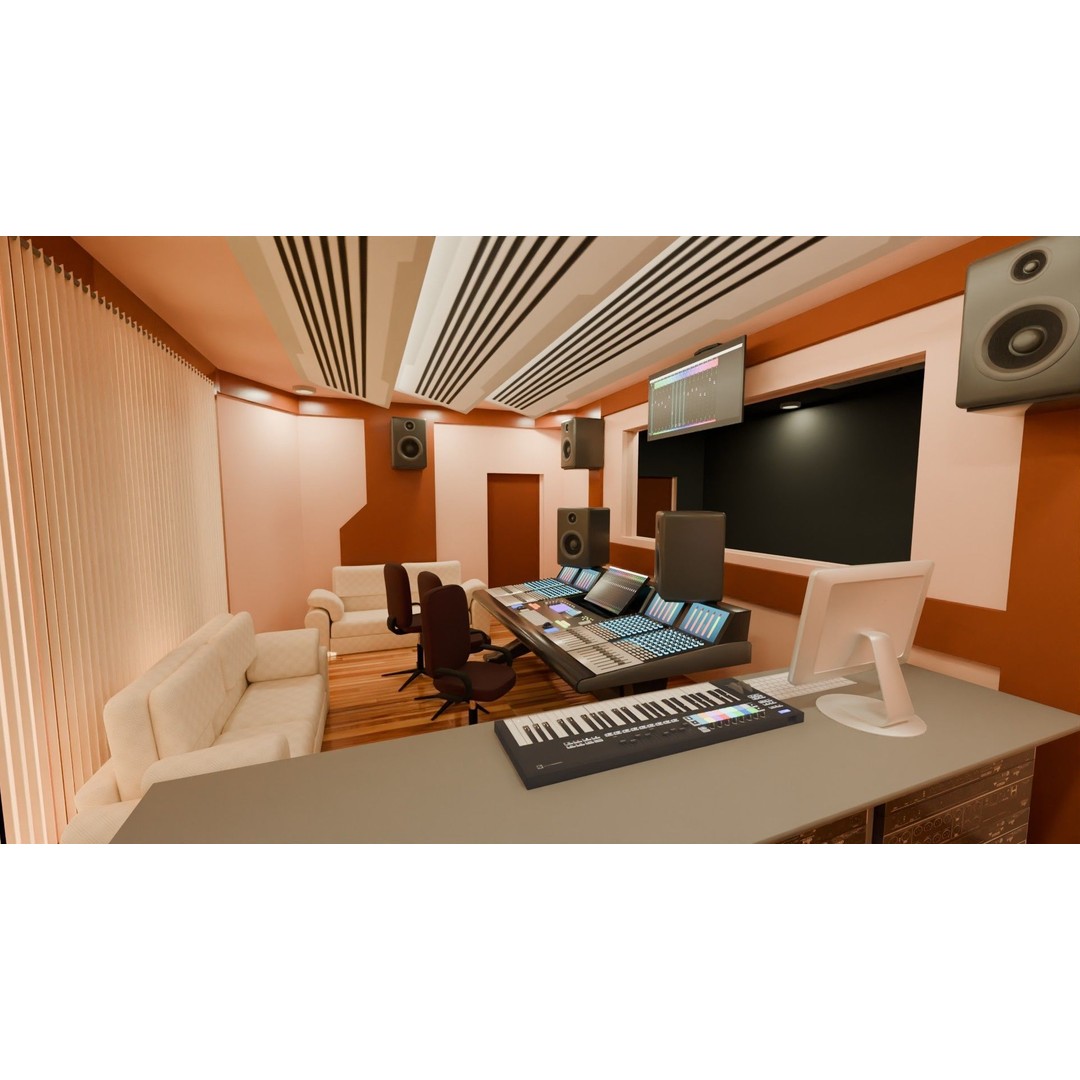 Recording Studio 3D Model – Game Ready Low Poly PBR Asset for Blender - View 4