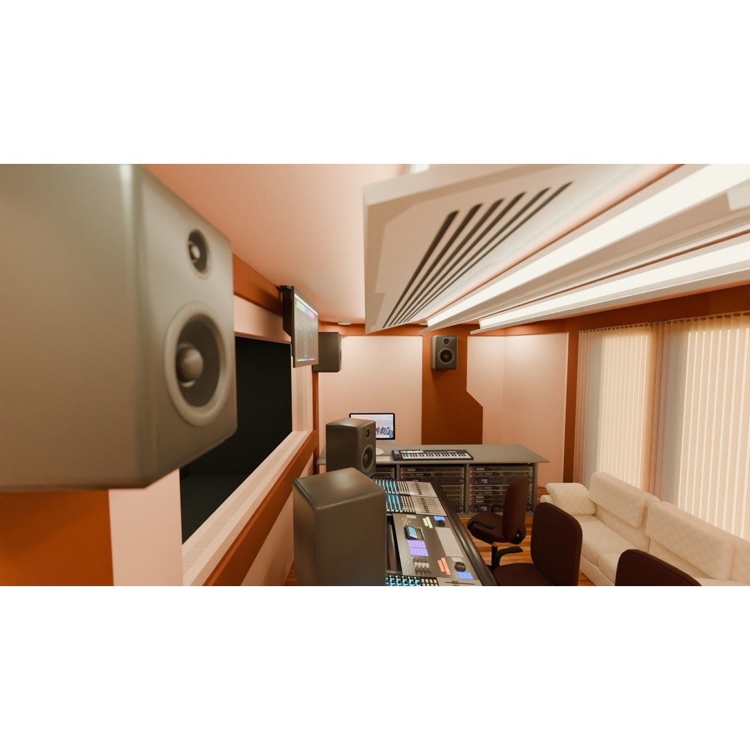 Recording Studio 3D Model – Game Ready Low Poly PBR Asset for Blender - View 7