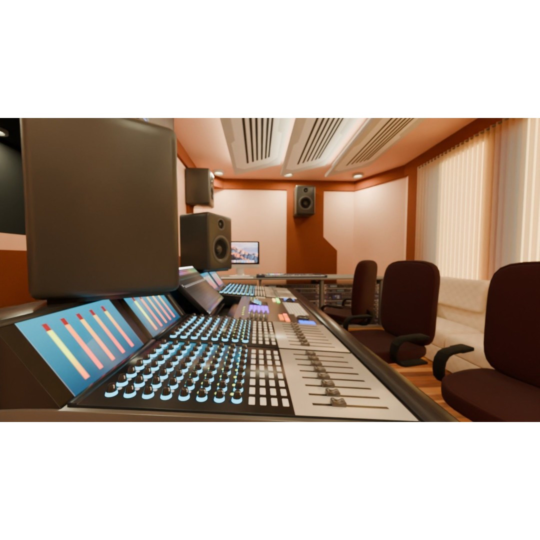 Recording Studio 3D Model – Game Ready Low Poly PBR Asset for Blender - View 8