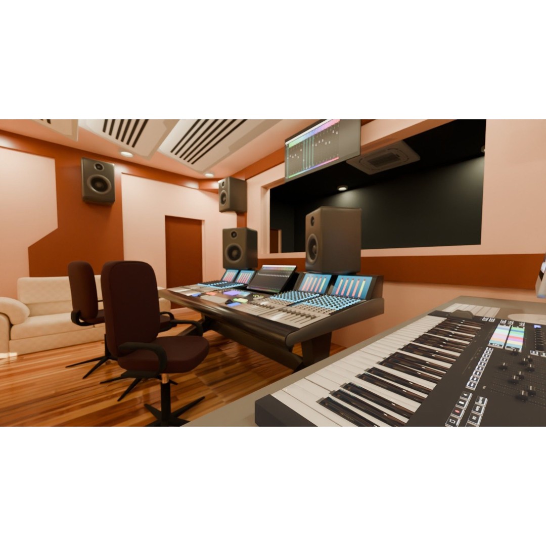 Recording Studio 3D Model – Game Ready Low Poly PBR Asset for Blender - View 9