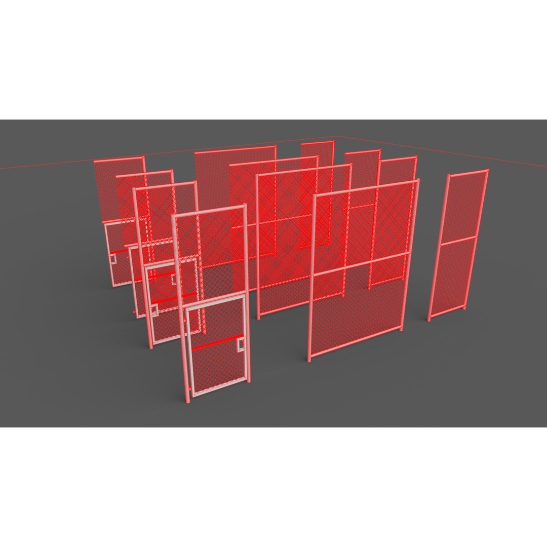 Chain Link Fence 3D Model – Low Poly PBR Game Asset for Unity, Unreal