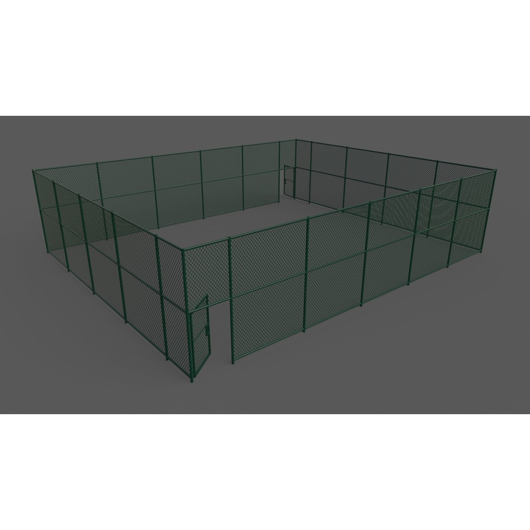 Chain Link Fence 3D Model – Low Poly PBR Game Asset for Unity, Unreal - View 10