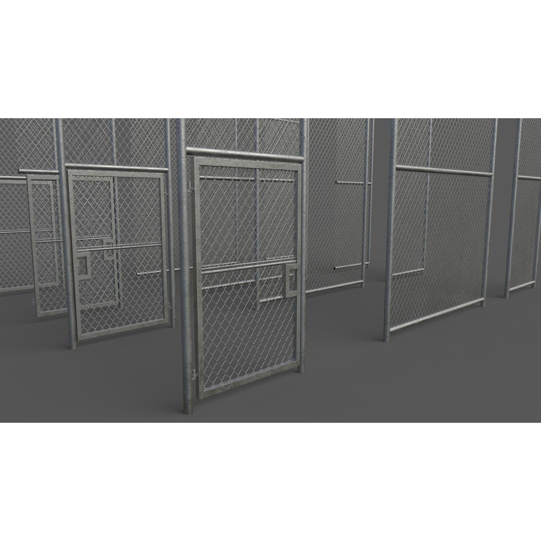 Chain Link Fence 3D Model – Low Poly PBR Game Asset for Unity, Unreal - View 12