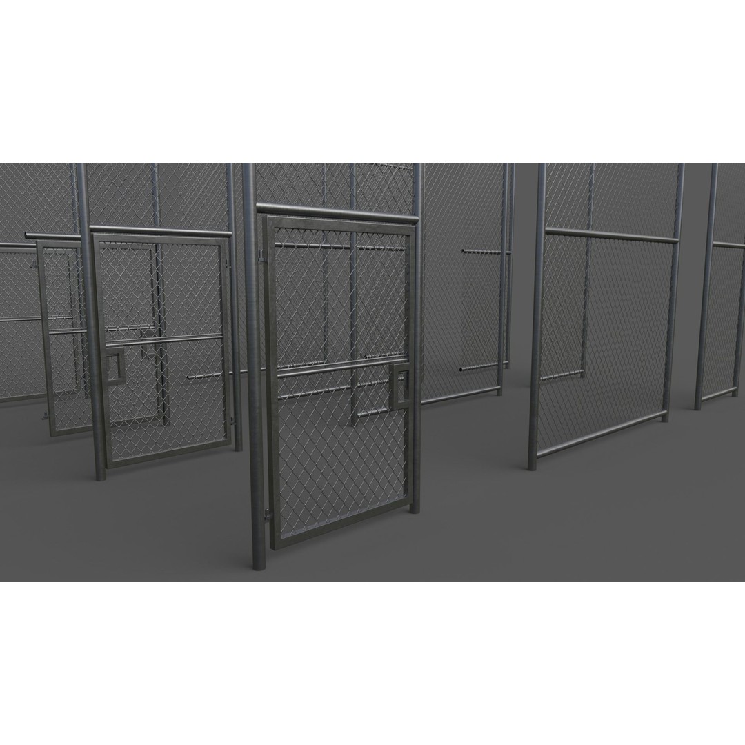 Chain Link Fence 3D Model – Low Poly PBR Game Asset for Unity, Unreal - View 13
