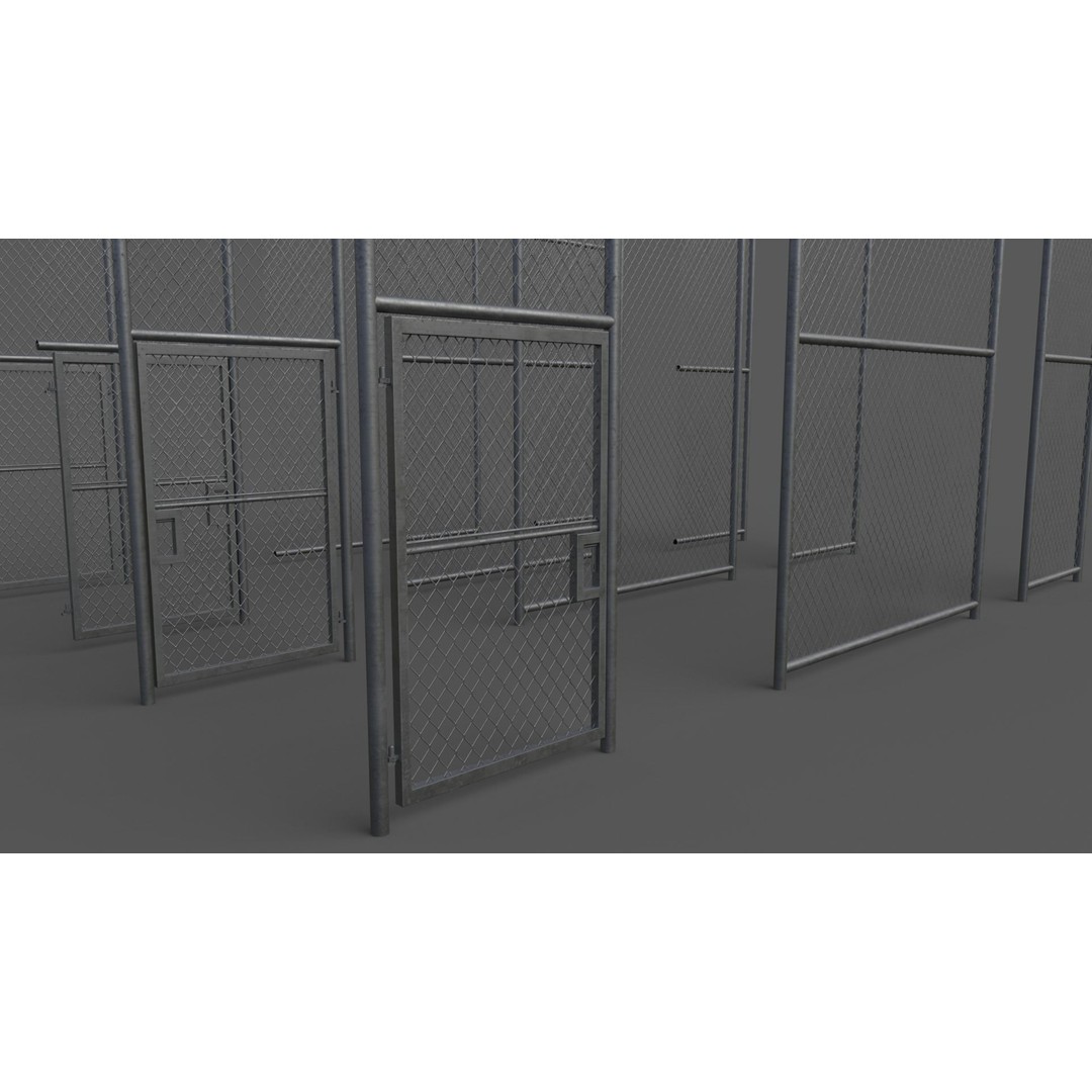 Chain Link Fence 3D Model – Low Poly PBR Game Asset for Unity, Unreal - View 14