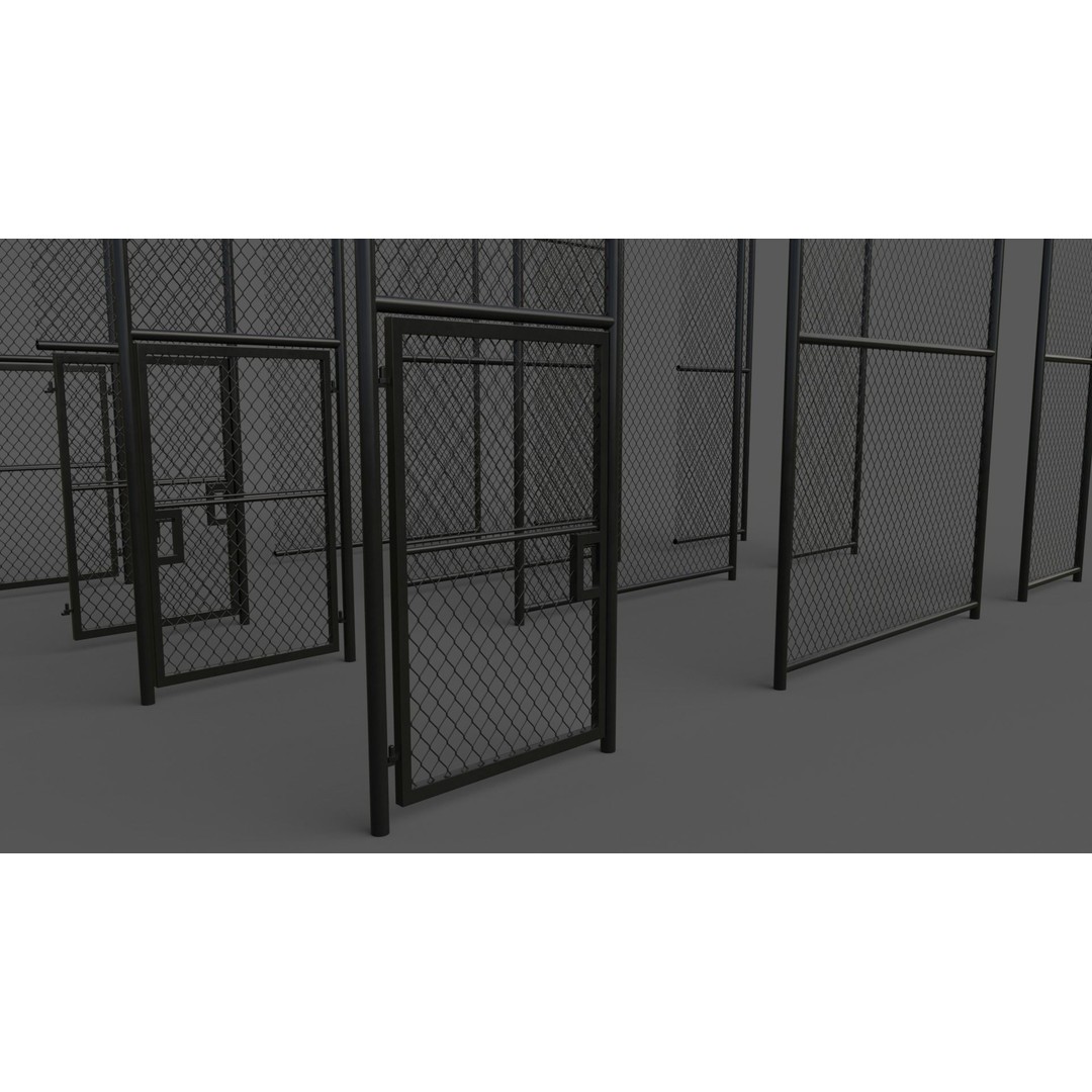 Chain Link Fence 3D Model – Low Poly PBR Game Asset for Unity, Unreal - View 15