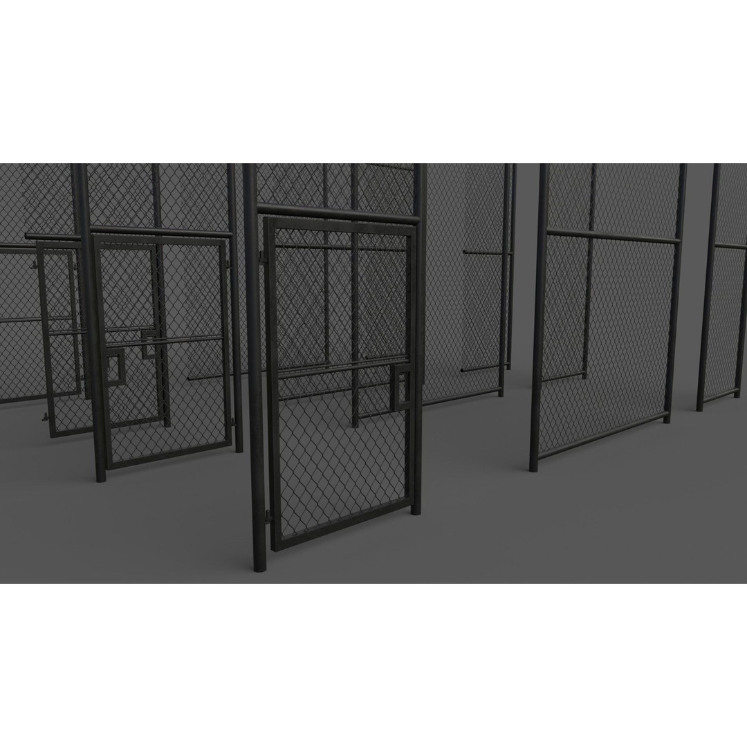 Chain Link Fence 3D Model – Low Poly PBR Game Asset for Unity, Unreal - View 16