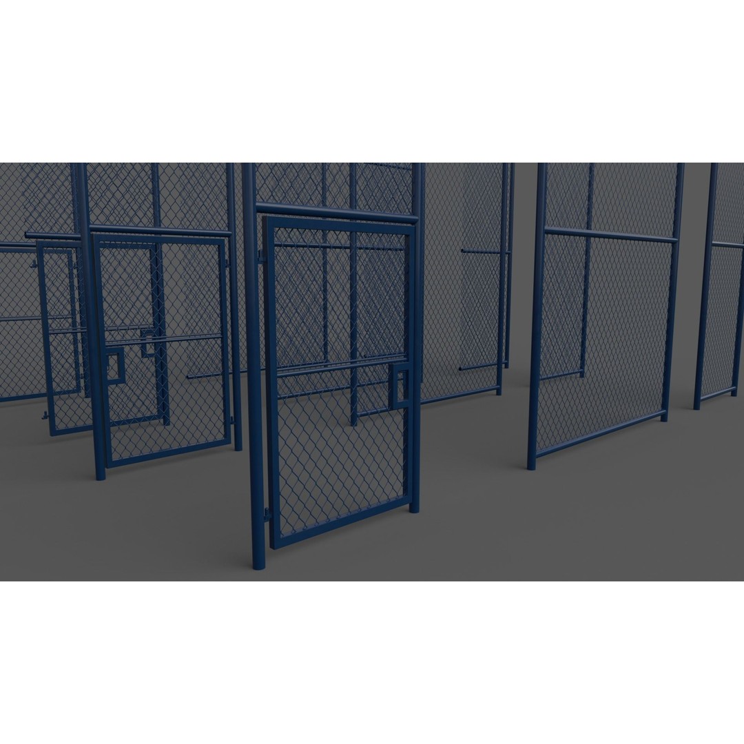 Chain Link Fence 3D Model – Low Poly PBR Game Asset for Unity, Unreal - View 17