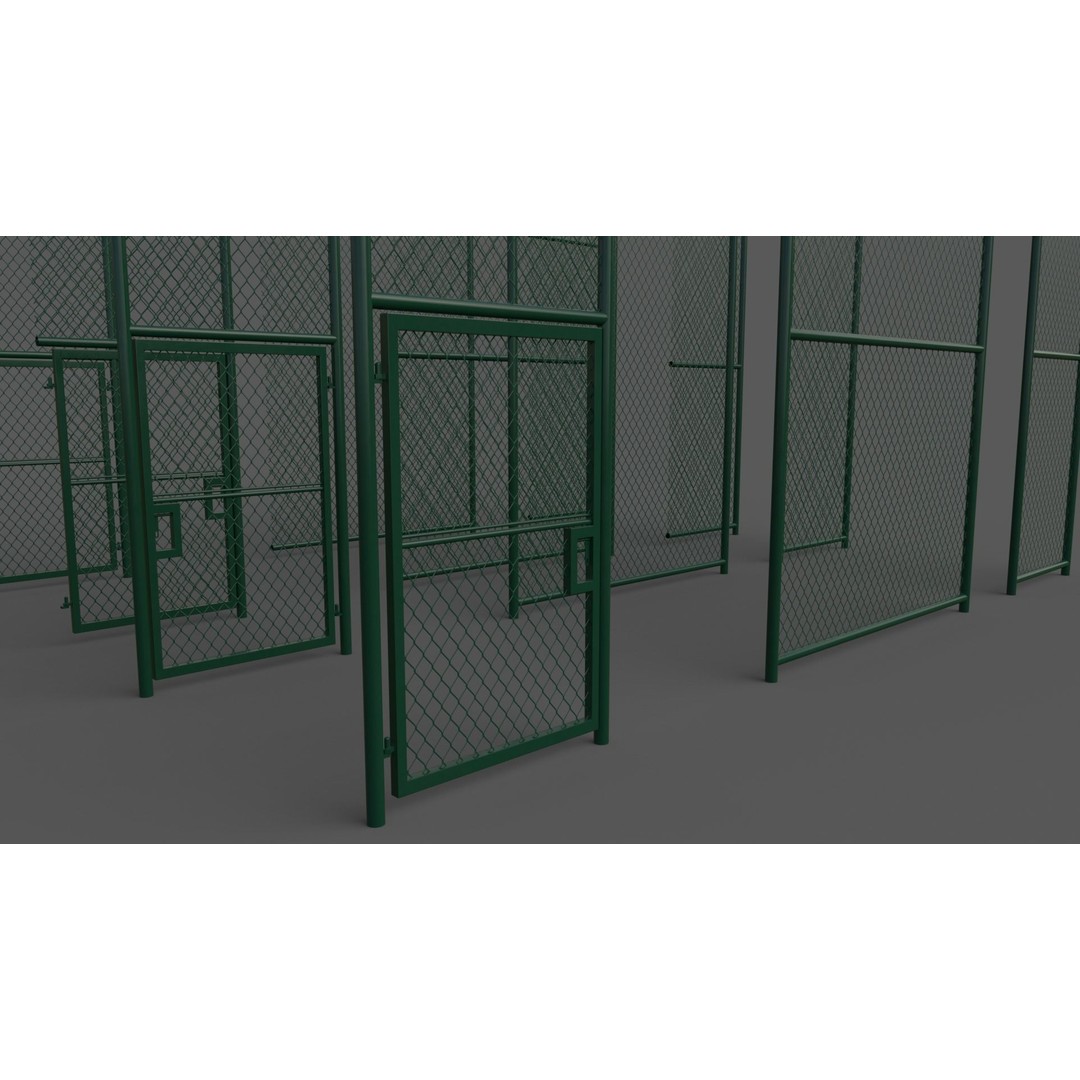 Chain Link Fence 3D Model – Low Poly PBR Game Asset for Unity, Unreal - View 19
